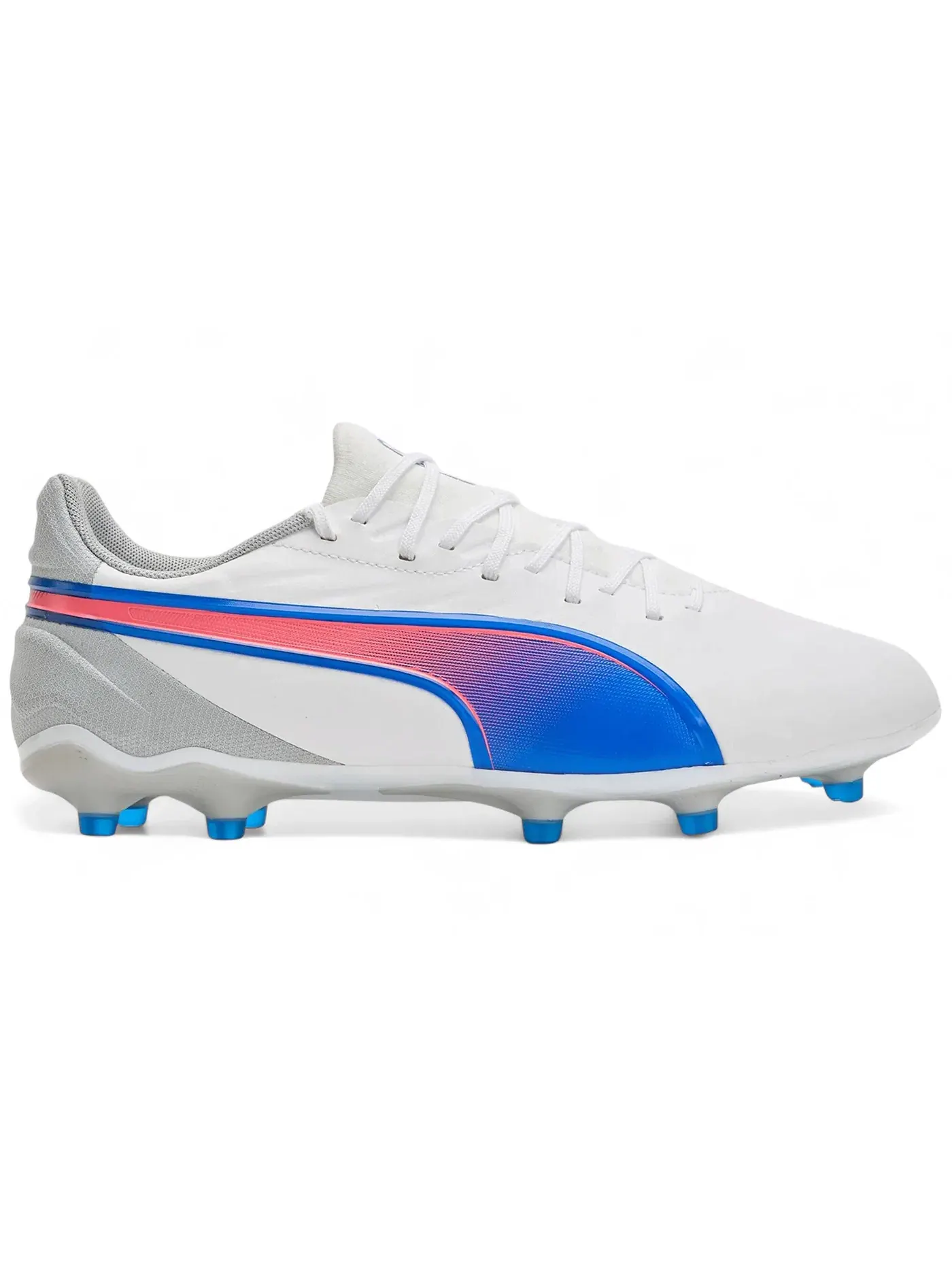 Мужские бутсы с длинным рукавом Puma King Match FG/AG Puma White/Bluemazing/Flat Light Grey/Sunset Glow — изображение 1 из 1