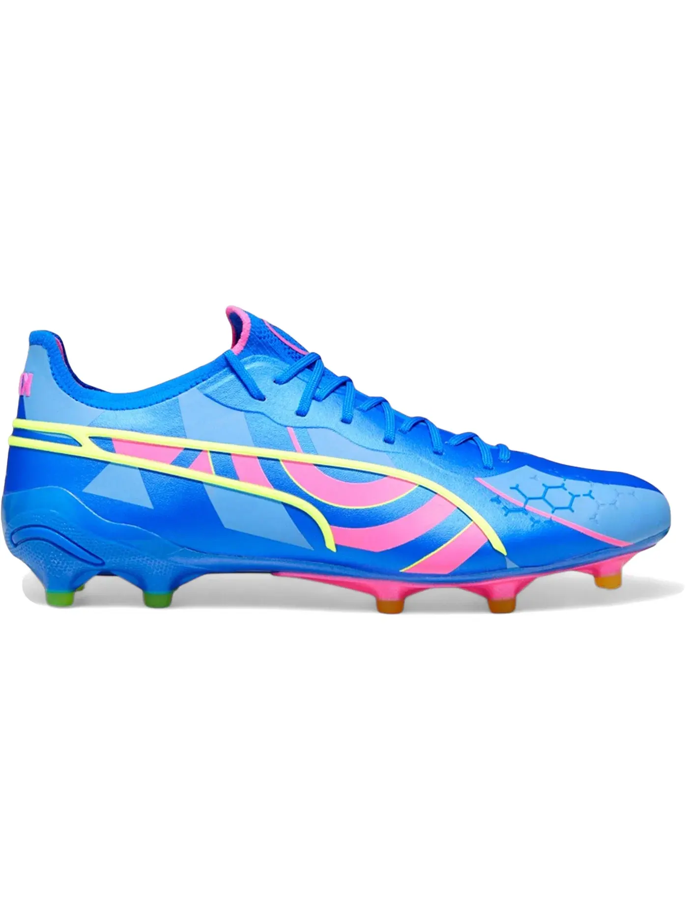 Мужские бутсы с высоким качеством Puma King Ultimate FG/AG — изображение 1 из 1, синий/розовый/синий