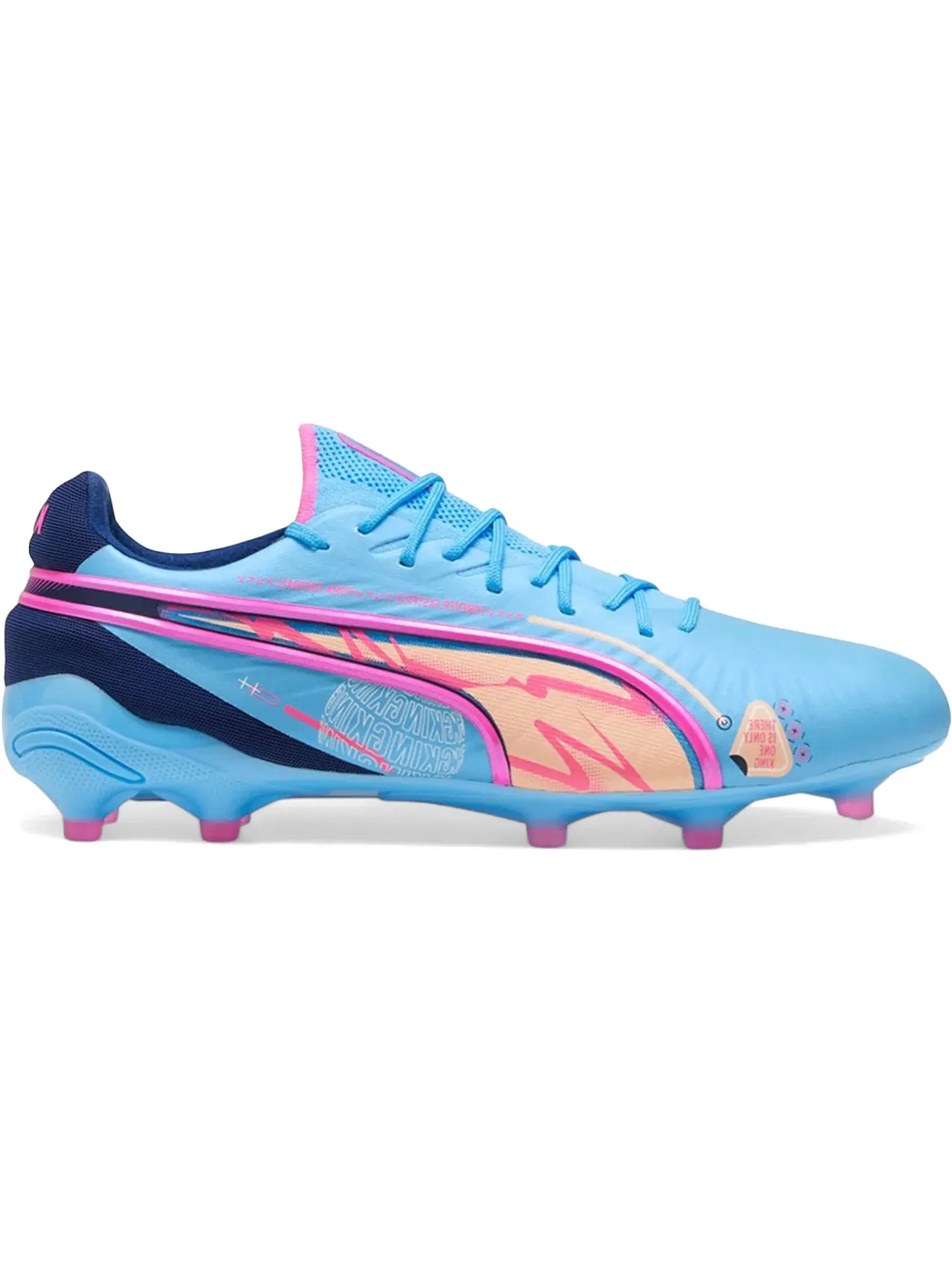 Мужские бутсы с шипами Puma King Ultimate FG/AG — изображение 1 из 1, синий/розовый/синий