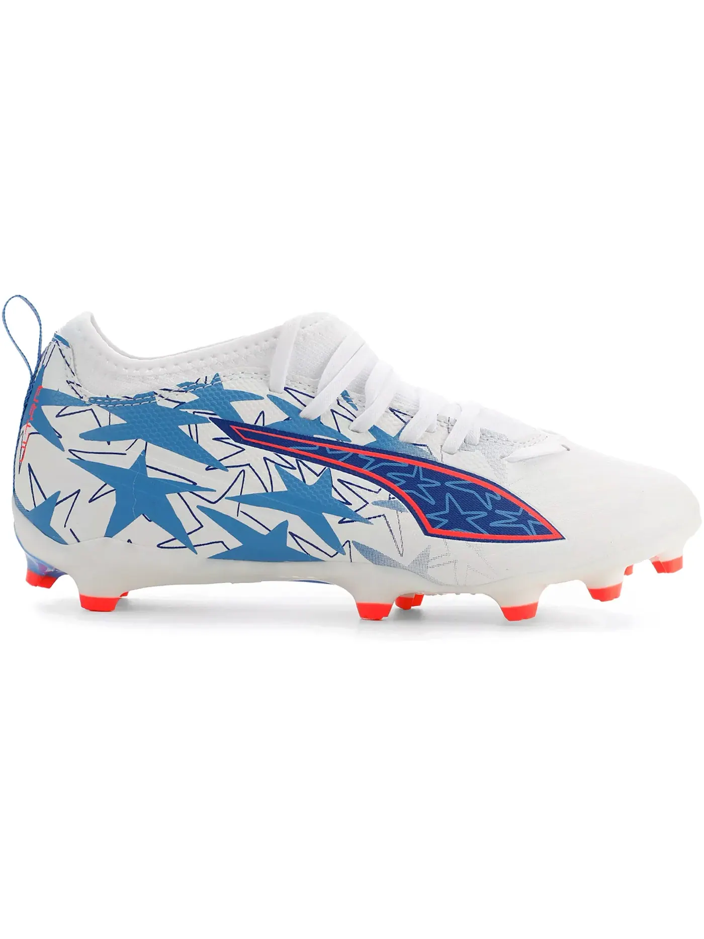 Детские бутсы для футбола с шипами Puma Ultra 6 Match FG/AG Puma Puma White/Pink Lilac/Dusky Blue — изображение 1 из 1