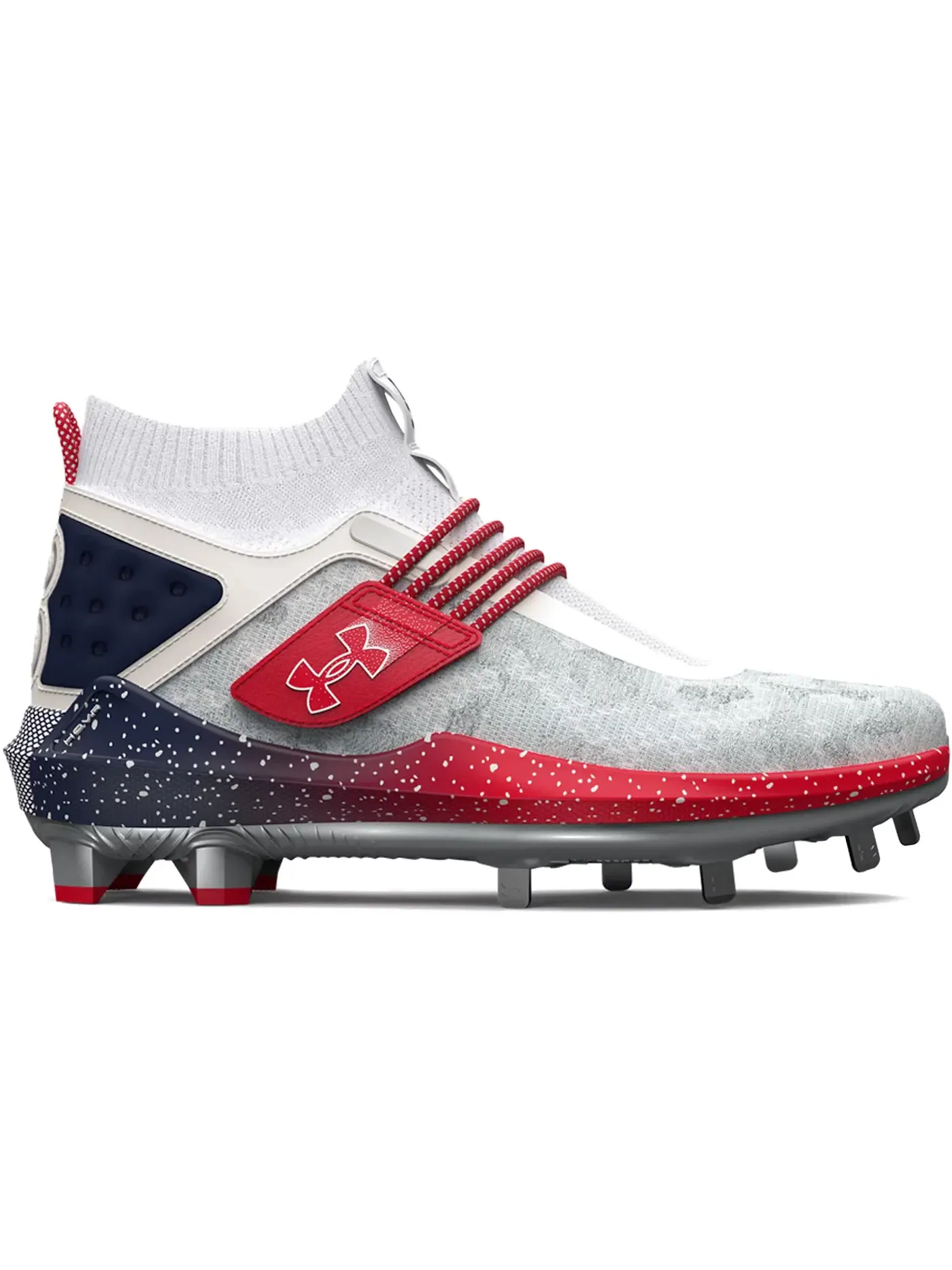 Мужские бутсы Leather с длинным рукавом Under Armour Harper 8 ST — изображение 1 из 1, белый/темно-синий