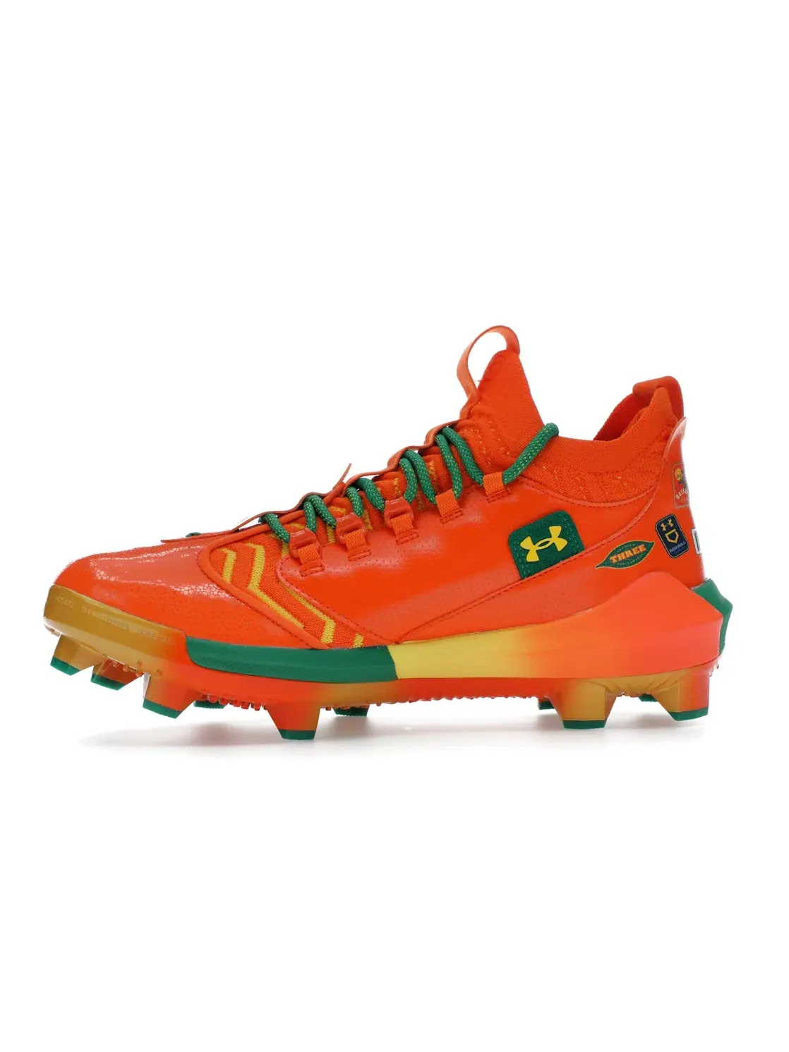 Мужские бутсы с длинным рукавом Under Armour Harper 9 Pro TPU — изображение 3 из 4, оранжевый/зеленый