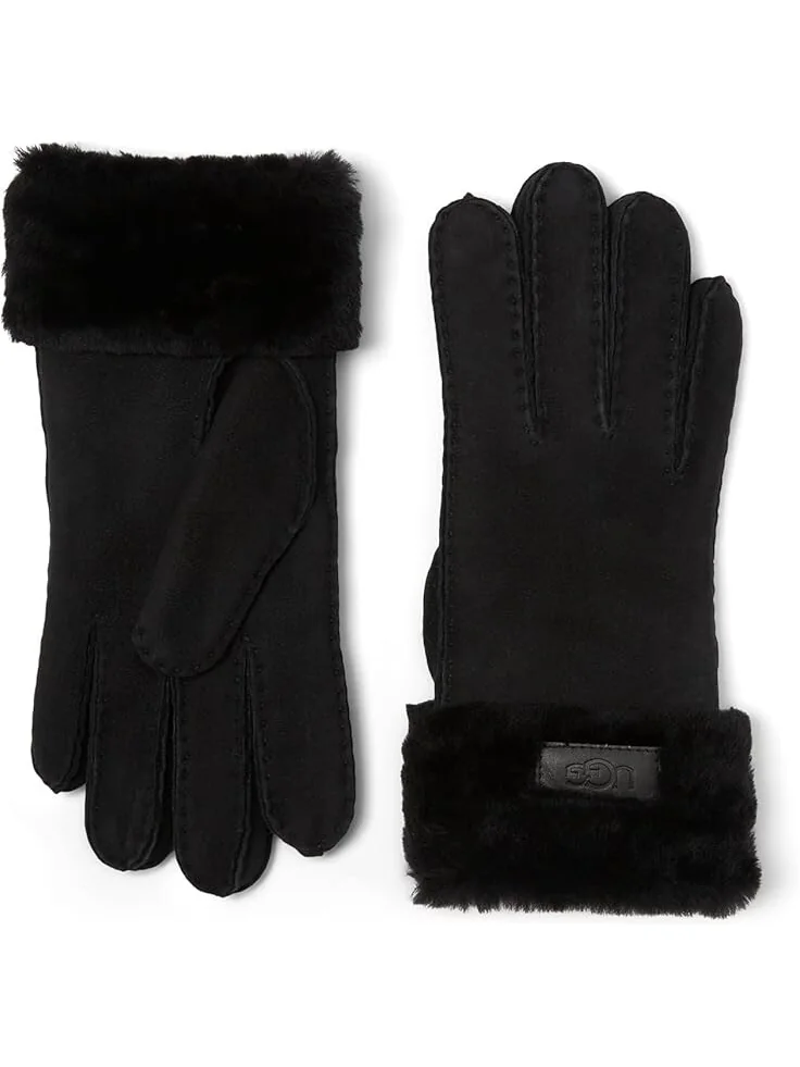 Перчатки UGG Turn Cuff Water Resistant Sheepskin Gloves — изображение 1 из 1, черный