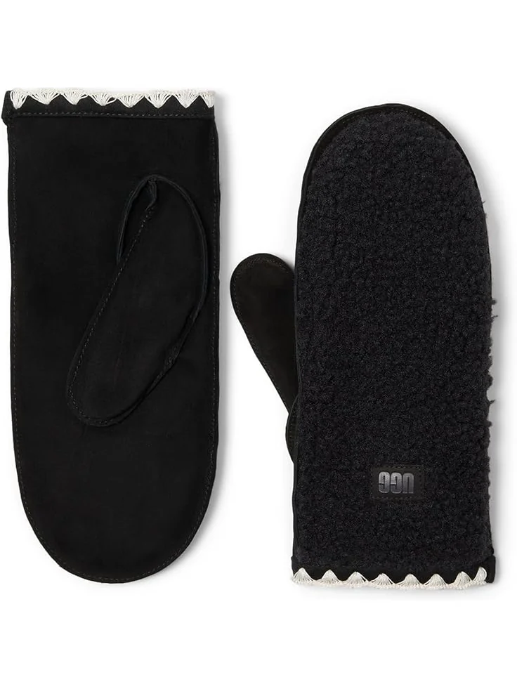 Женские перчатки UGG Uggfluff Scalloped Mitten — изображение 1 из 1, черный