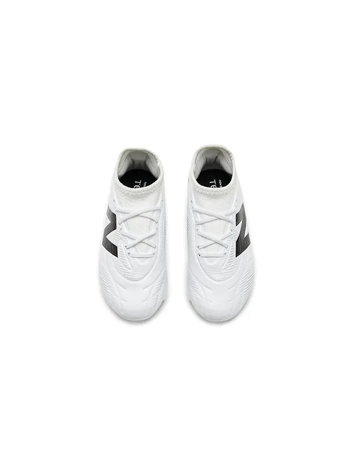 Бутсы футбольные Tekela Team Low FG V5 New Balance Kids — изображение 2 из 4, белый/черный/серебристый