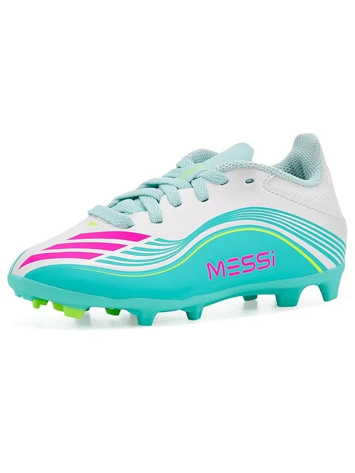 Бутсы футбольные F50 Messi League Adidas Kids — изображение 1 из 4, белый/розовый/голубой