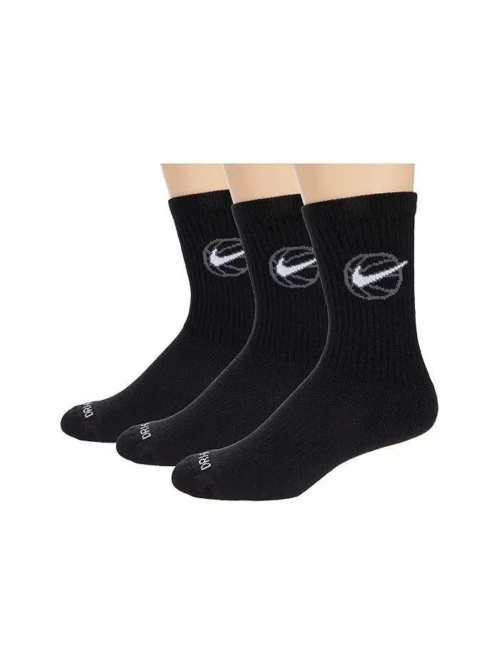 Носки Nike Crew Everyday Bball 3-Pair Pack — изображение 1 из 1, черный/белый
