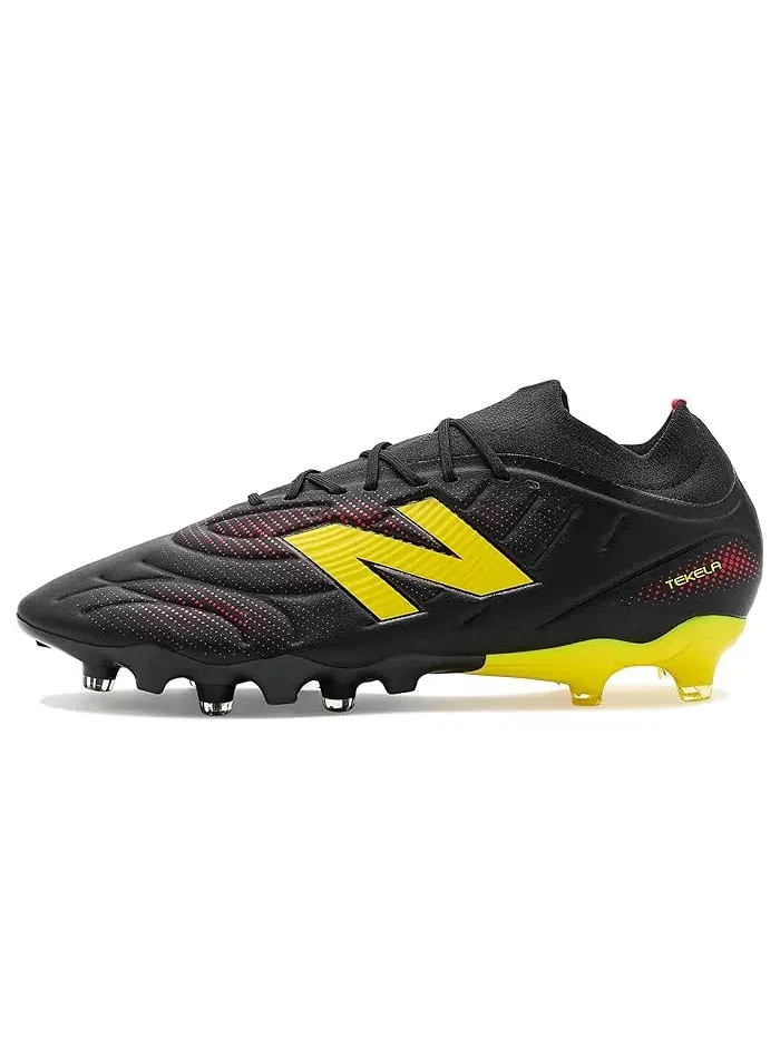 Футбольные бутсы Tekela Team Low FG V5 New Balance — изображение 4 из 4, черный/желтый