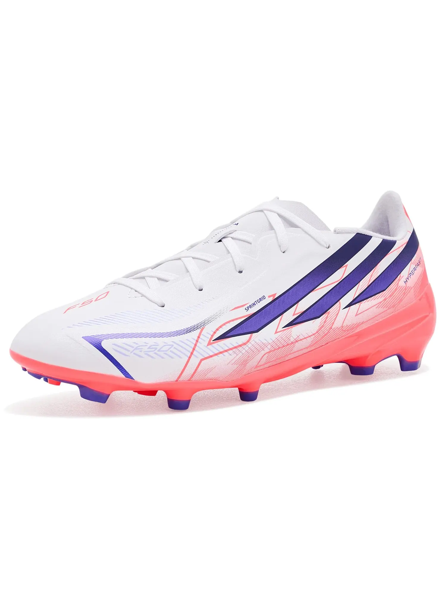 Бутсы F50 Hyperfast League Firm Ground (для маленьких и больших детей) Adidas Kids — изображение 1 из 4, белый/фиолетовый