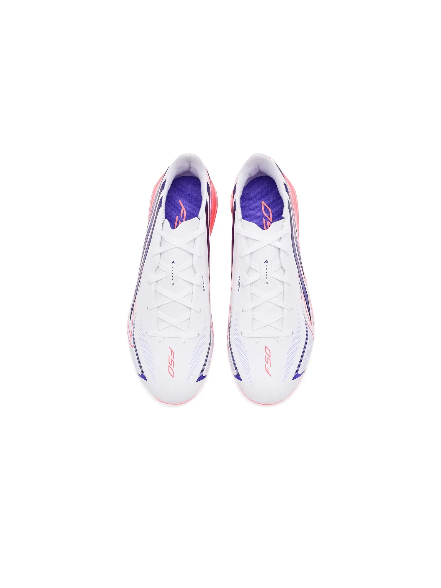 Бутсы F50 Hyperfast League Firm Ground (для маленьких и больших детей) Adidas Kids — изображение 2 из 4, белый/фиолетовый