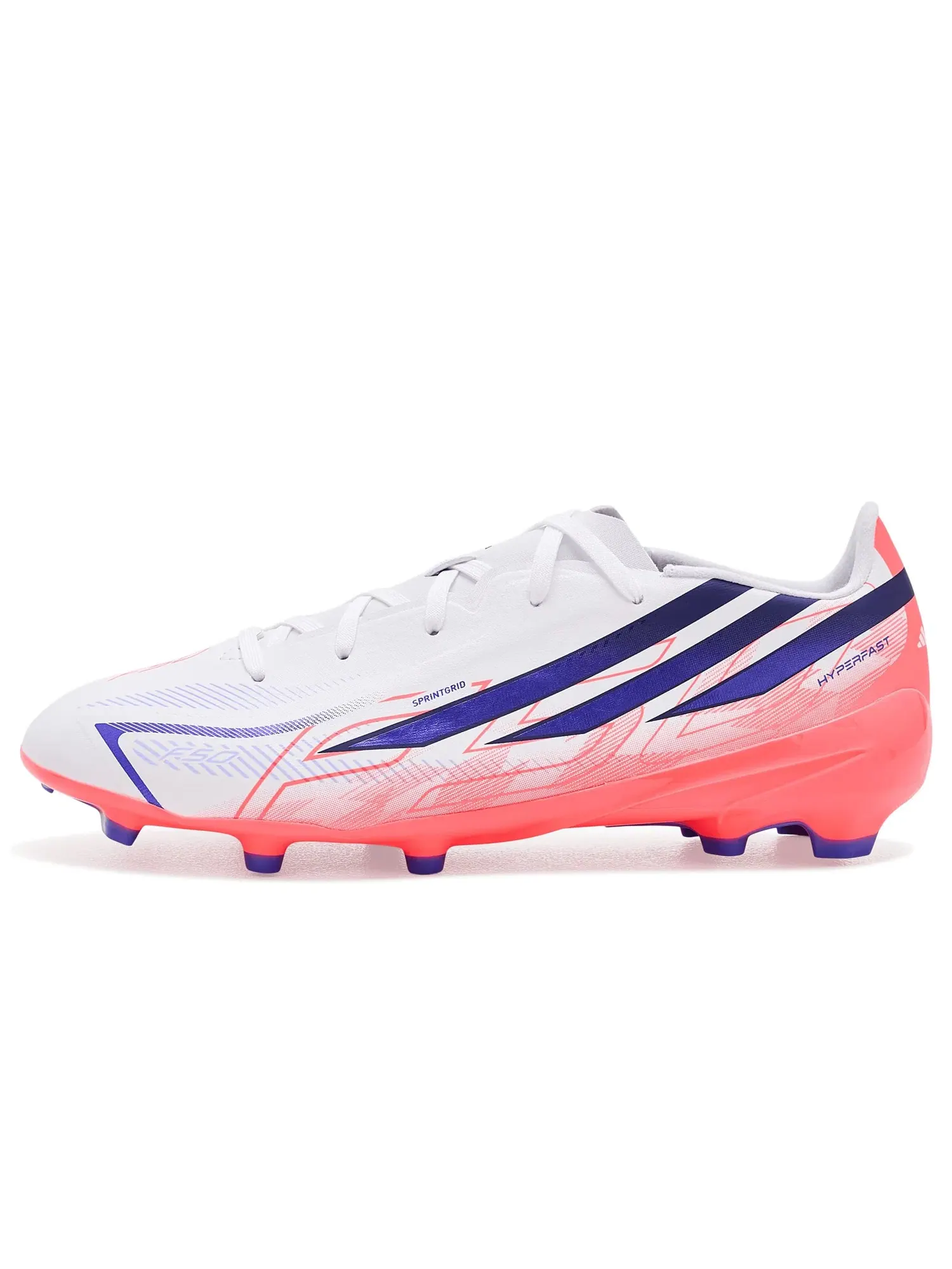 Бутсы F50 Hyperfast League Firm Ground (для маленьких и больших детей) Adidas Kids — изображение 4 из 4, белый/фиолетовый