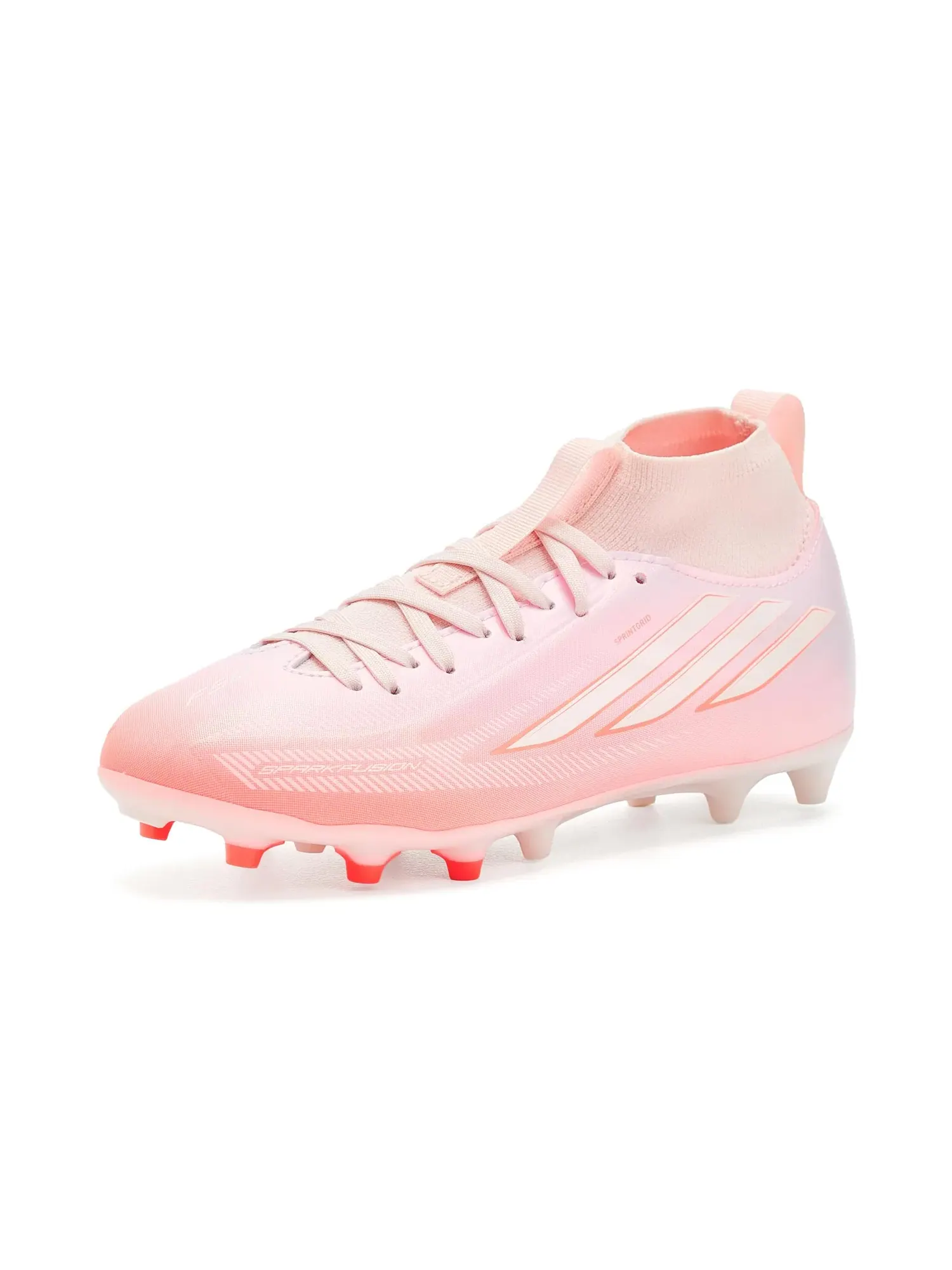 Бутсы F50 Sparkfusion League Mid Top Firm Ground/Artificial Ground (для маленьких и больших детей) Adidas Kids, белый/розовый