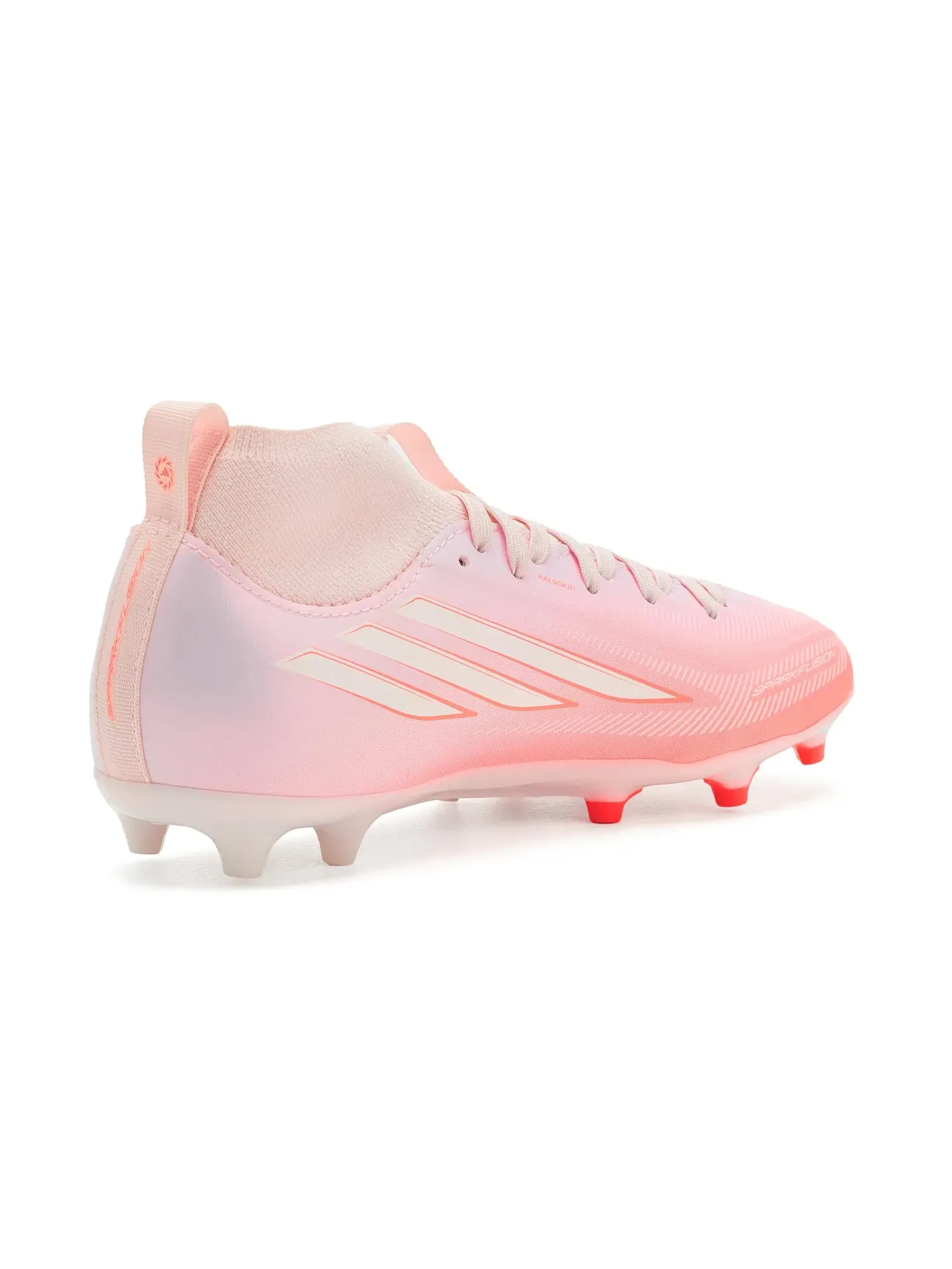 Бутсы F50 Sparkfusion League Mid Top Firm Ground/Artificial Ground (для маленьких и больших детей) Adidas Kids, белый/розовый