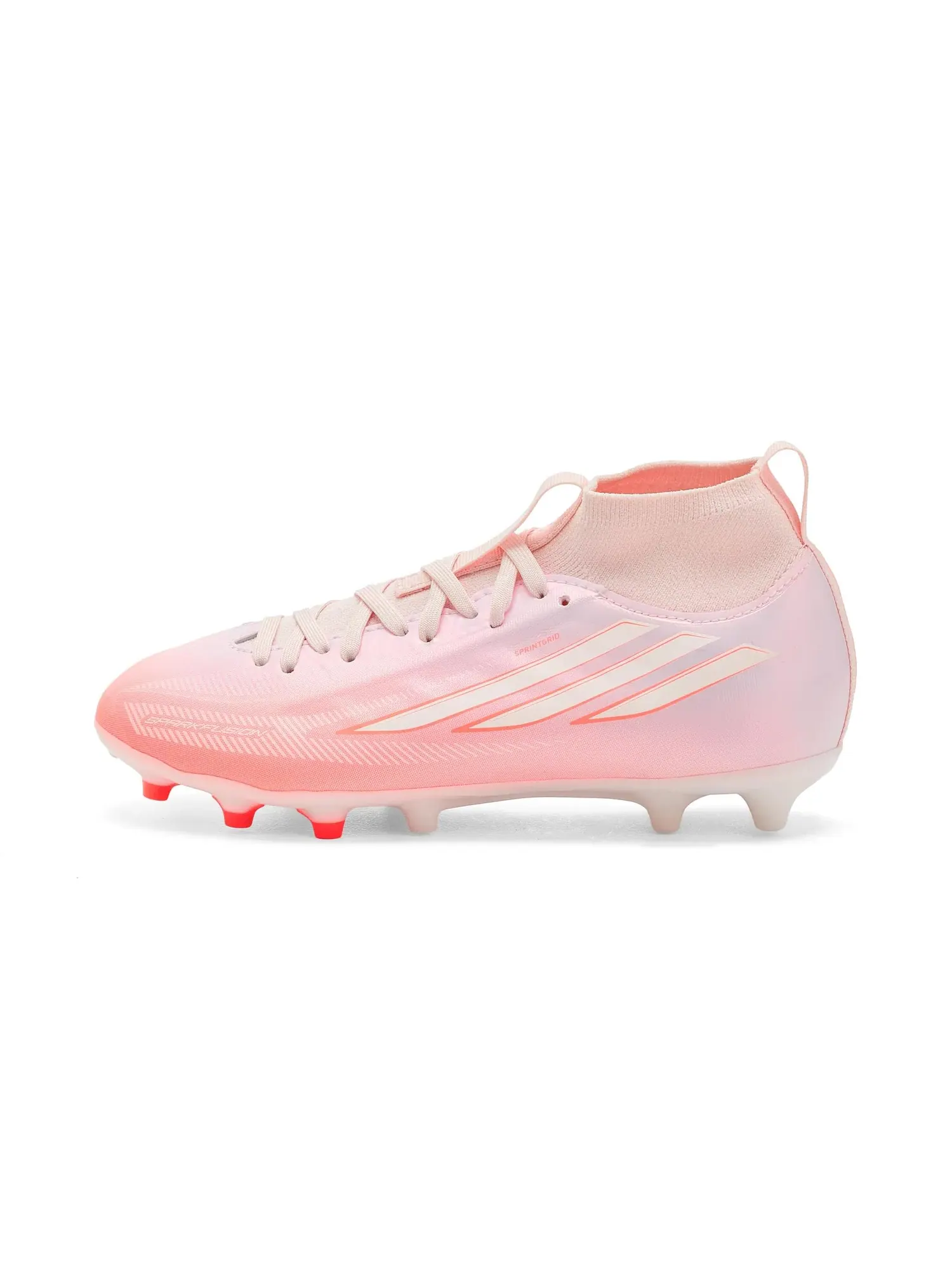 Бутсы F50 Sparkfusion League Mid Top Firm Ground/Artificial Ground (для маленьких и больших детей) Adidas Kids, белый/розовый
