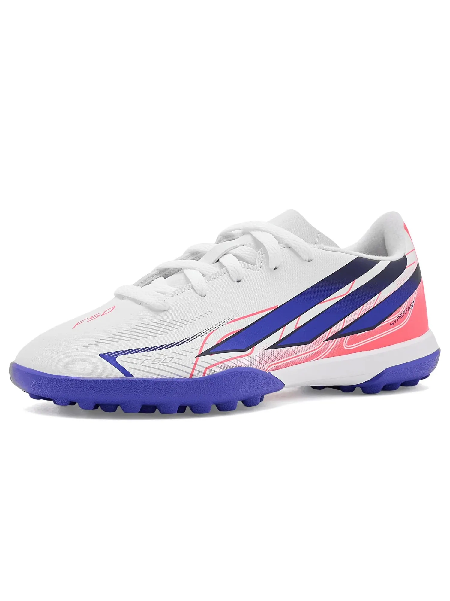 Бутсы F50 Hyperfast Club Turf (для маленьких и больших детей) Adidas Kids — изображение 1 из 4, белый/фиолетовый