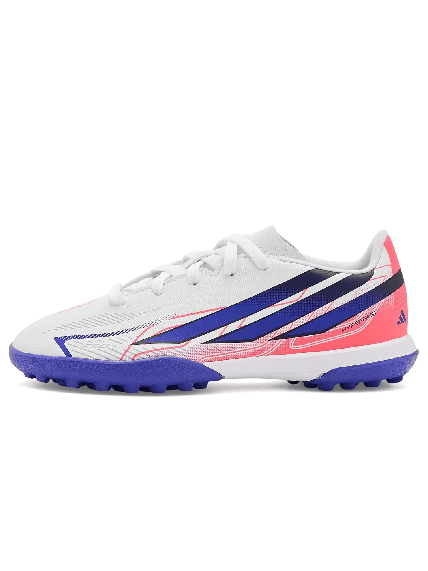 Бутсы F50 Hyperfast Club Turf (для маленьких и больших детей) Adidas Kids — изображение 4 из 4, белый/фиолетовый