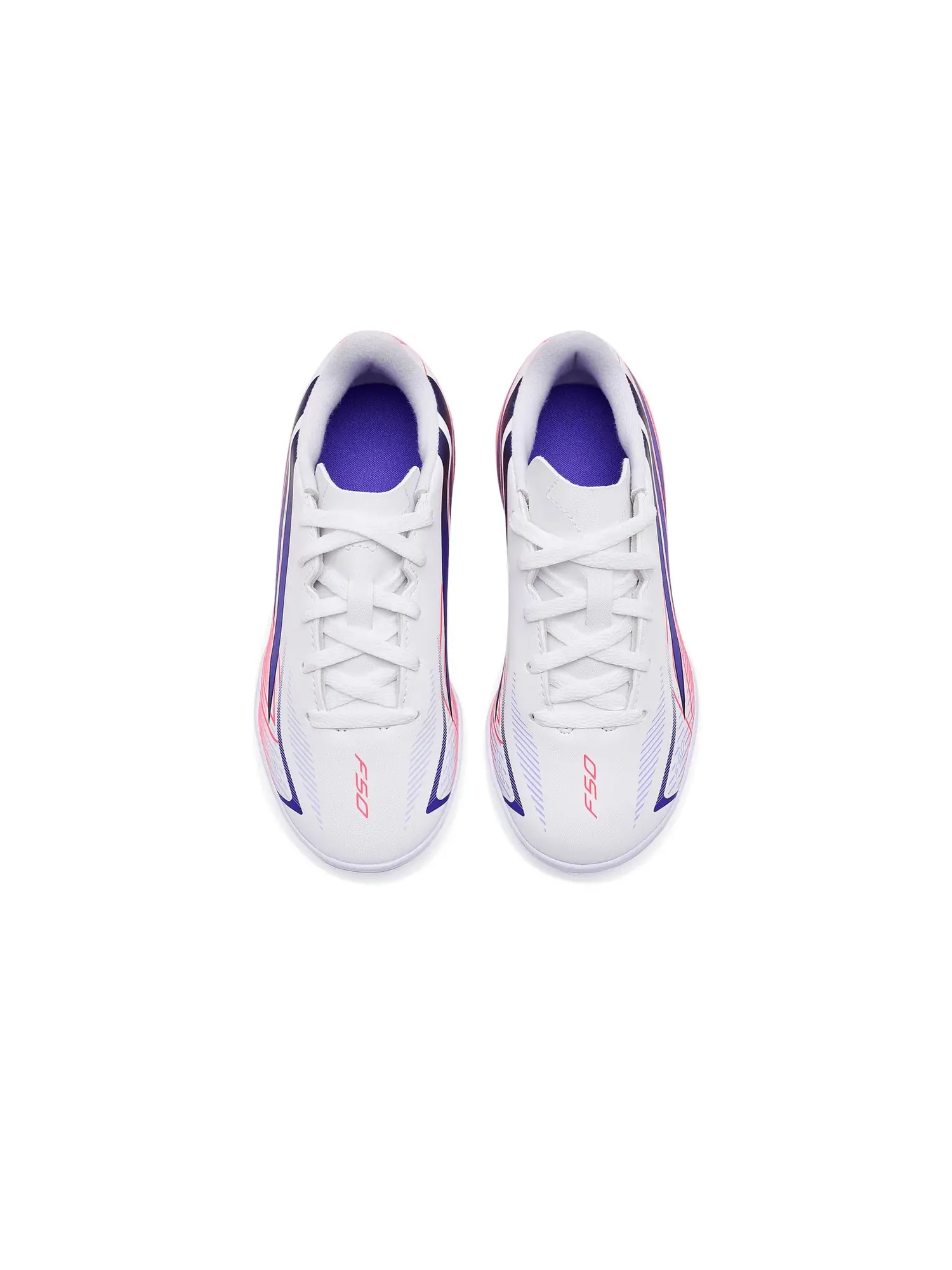 Бутсы F50 Hyperfast Club Indoor (для маленьких и больших детей) Adidas Kids — изображение 2 из 4, белый/фиолетовый