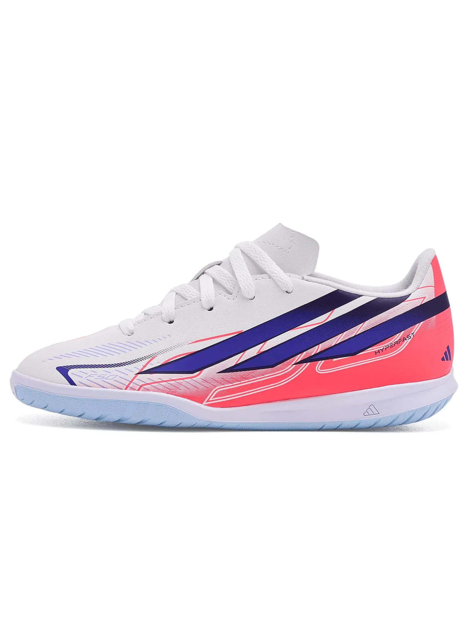 Бутсы F50 Hyperfast Club Indoor (для маленьких и больших детей) Adidas Kids — изображение 4 из 4, белый/фиолетовый