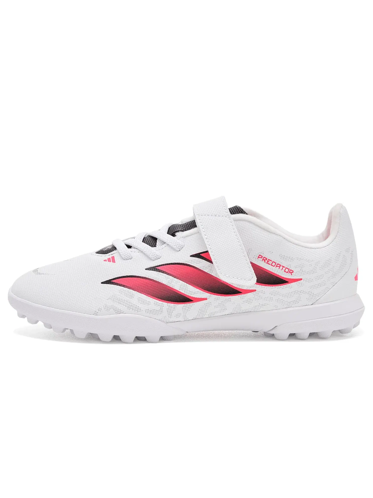 Бутсы Predator Club Hook & Loop Turf (для маленьких и больших детей) Adidas Kids — изображение 4 из 4, белый//черный