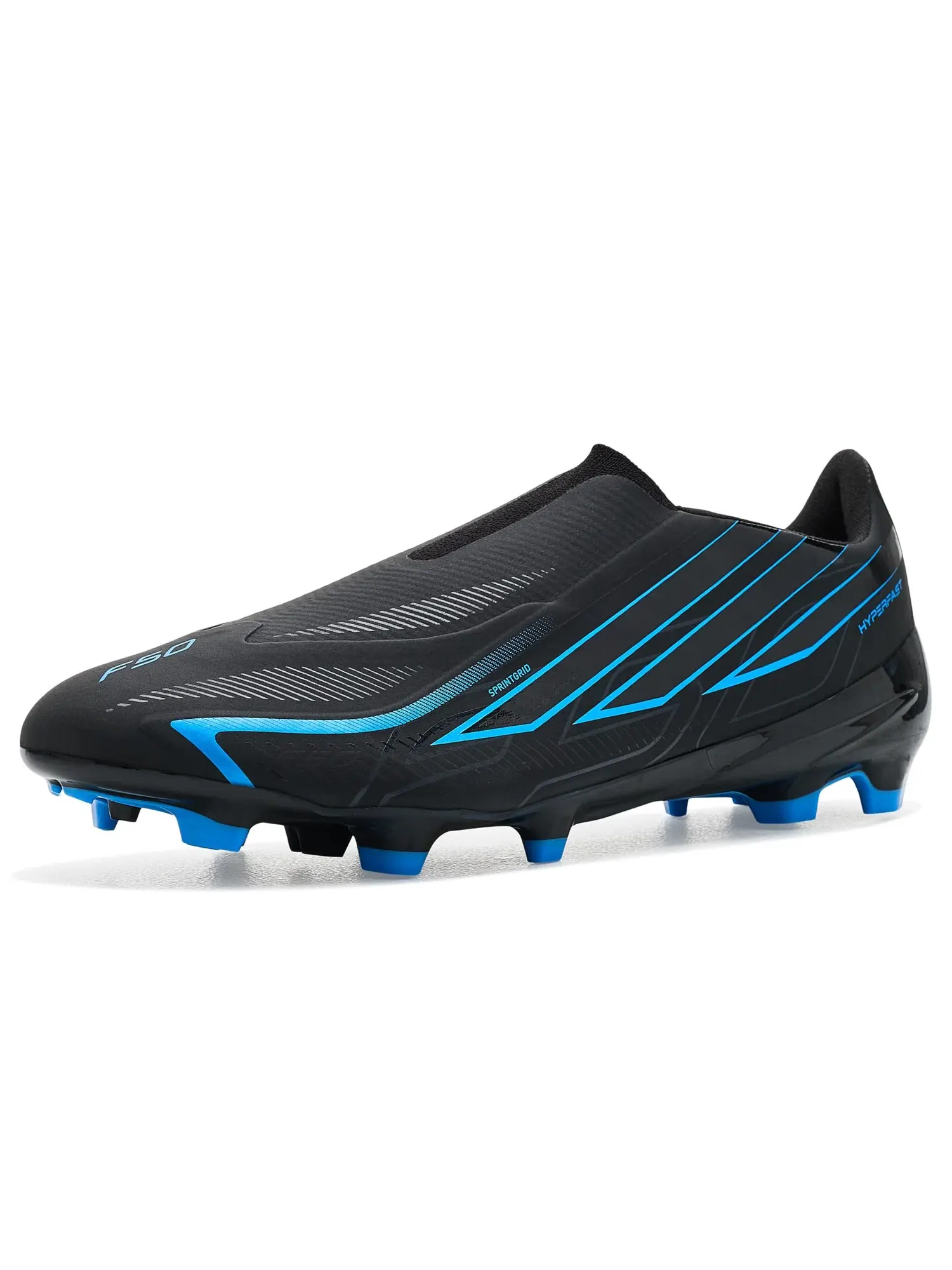 Бутсы F50 Hyperfast League Laceless Firm Ground Adidas — изображение 1 из 4, черный/черный/синий