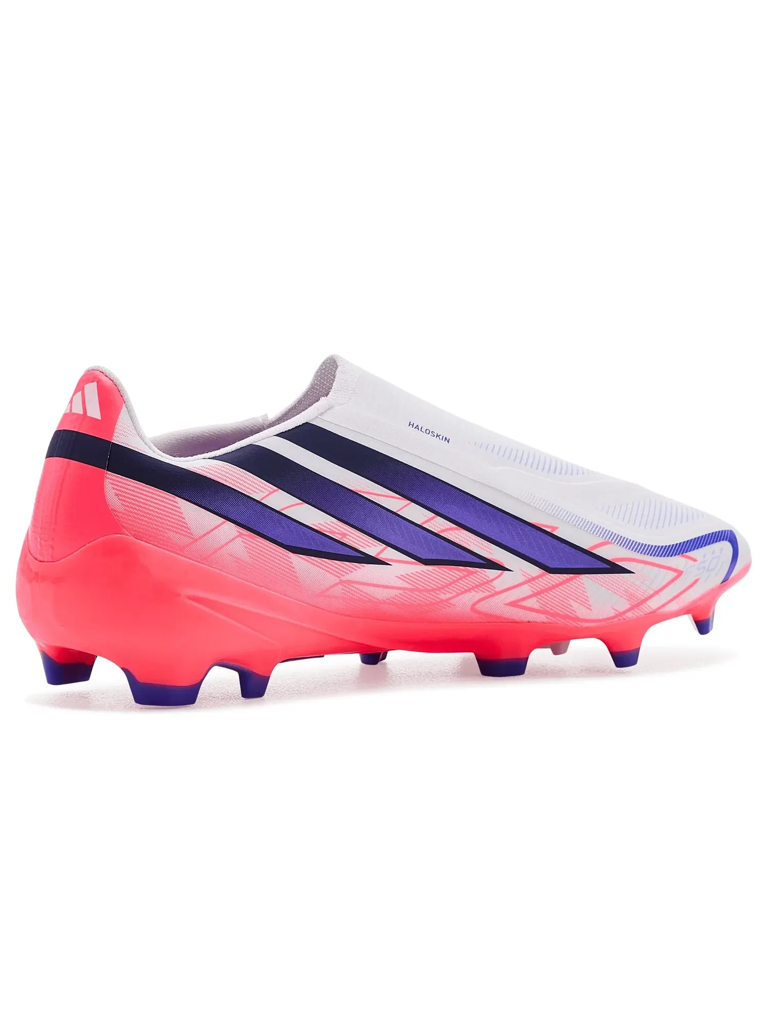 Бутсы F50 Hyperfast League Laceless Firm Ground Adidas — изображение 3 из 4, белый/фиолетовый