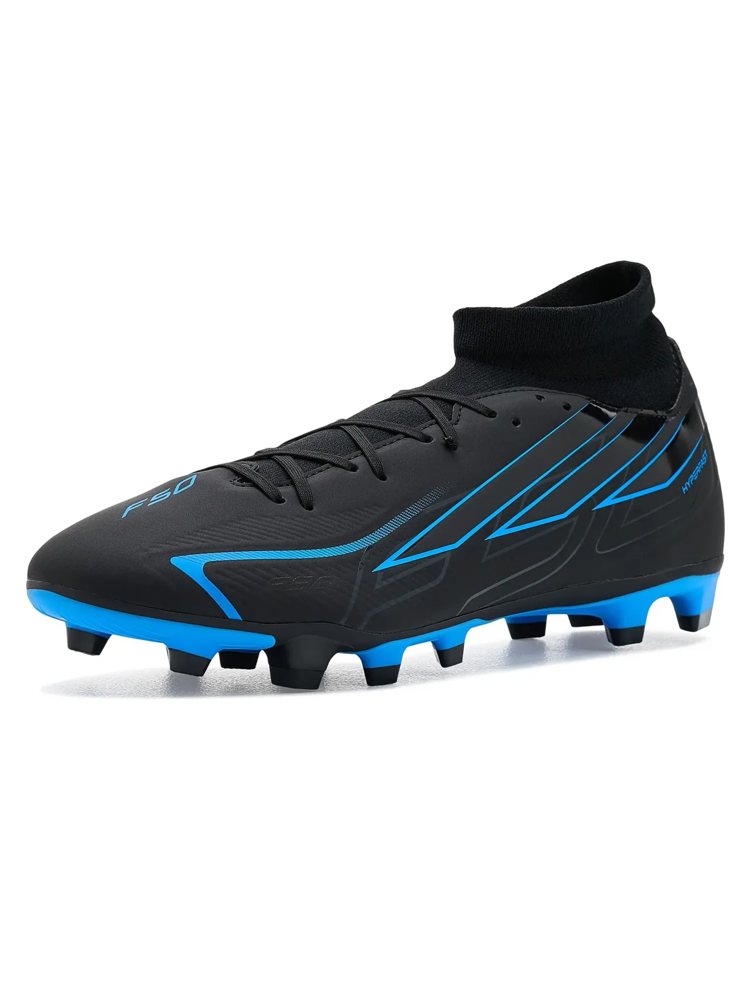 Бутсы F50 Hyperfast Club Mid Top Firm Ground/Multi Ground Adidas — изображение 1 из 4, черный/черный/синий