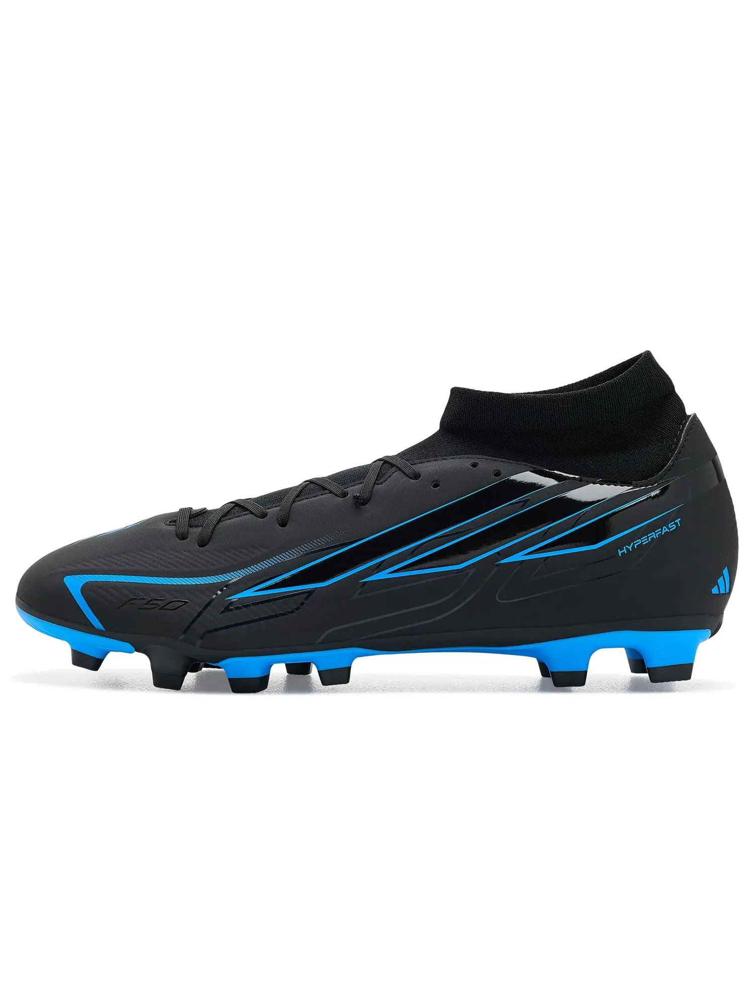 Бутсы F50 Hyperfast Club Mid Top Firm Ground/Multi Ground Adidas — изображение 4 из 4, черный/черный/синий