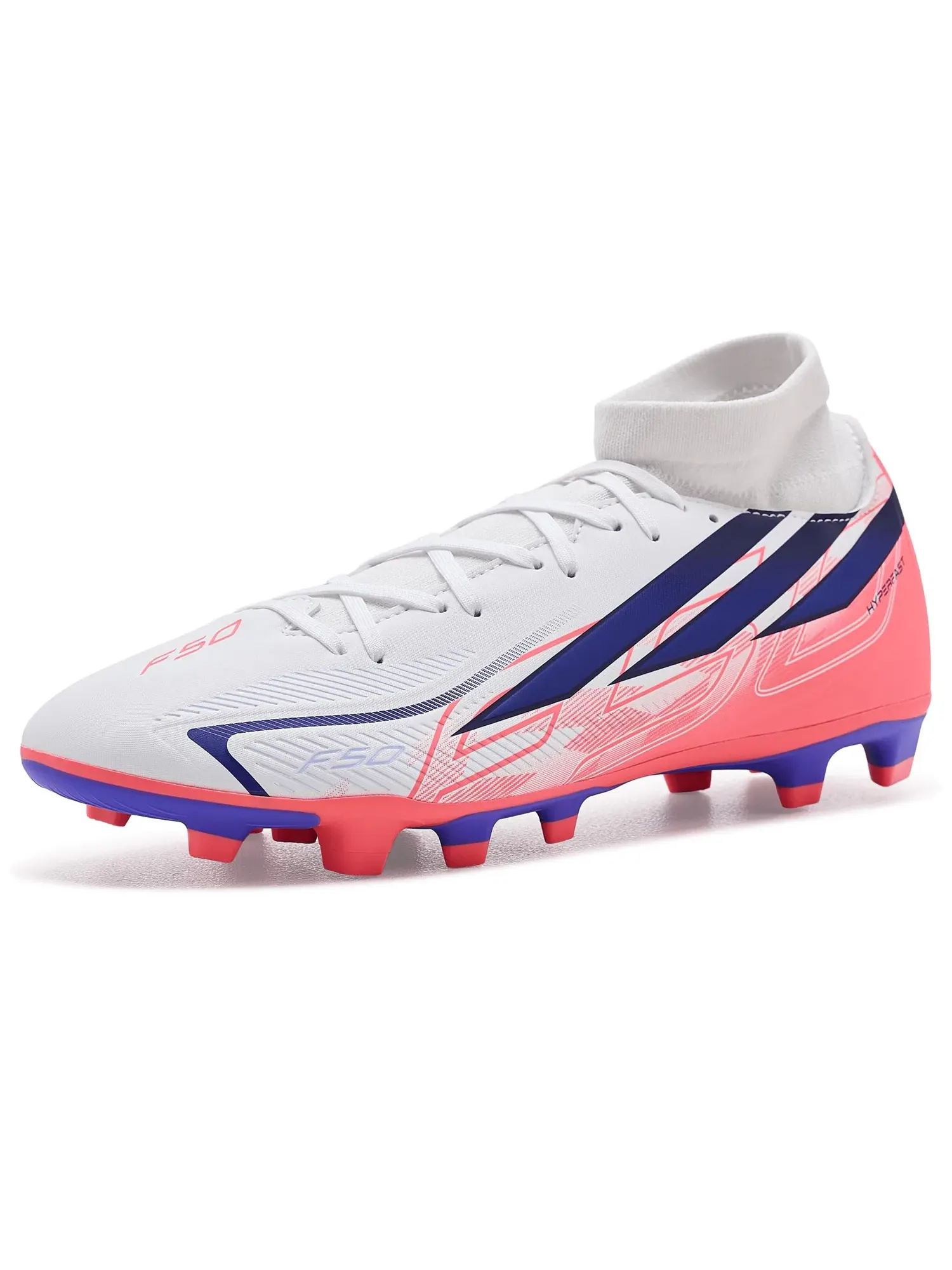 Бутсы F50 Hyperfast Club Mid Top Firm Ground/Multi Ground Adidas — изображение 1 из 4, белый/фиолетовый