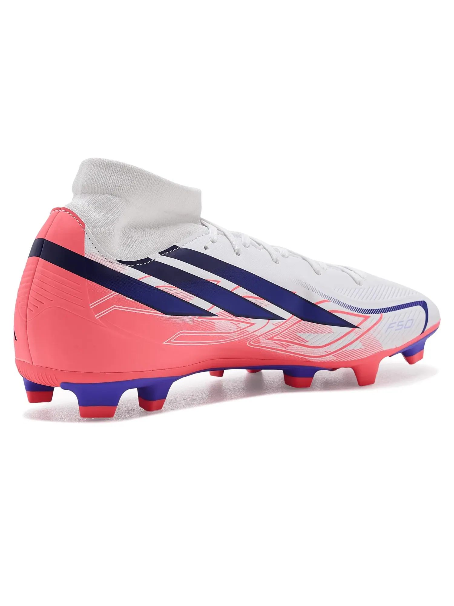 Бутсы F50 Hyperfast Club Mid Top Firm Ground/Multi Ground Adidas — изображение 3 из 4, белый/фиолетовый