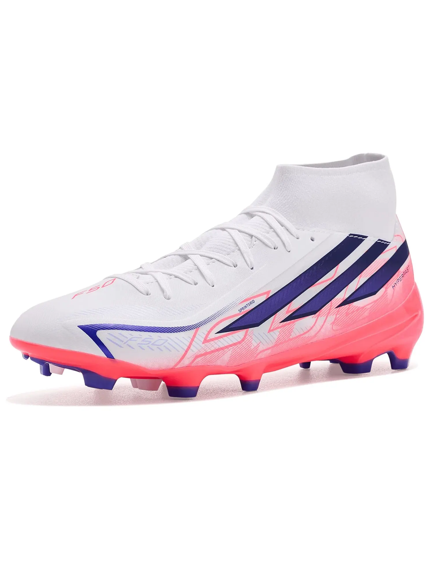 Бутсы F50 Hyperfast League Mid Top Firm Ground Adidas — изображение 1 из 4, белый/фиолетовый