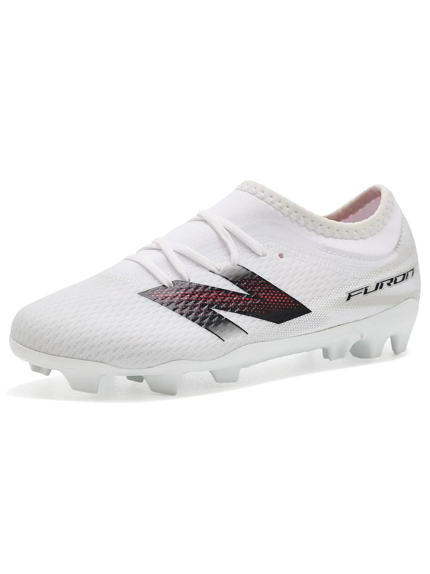 Бутсы Furon Team Junior Fg V9 (для маленьких и больших детей) New Balance Kids — изображение 1 из 4, белый/черный