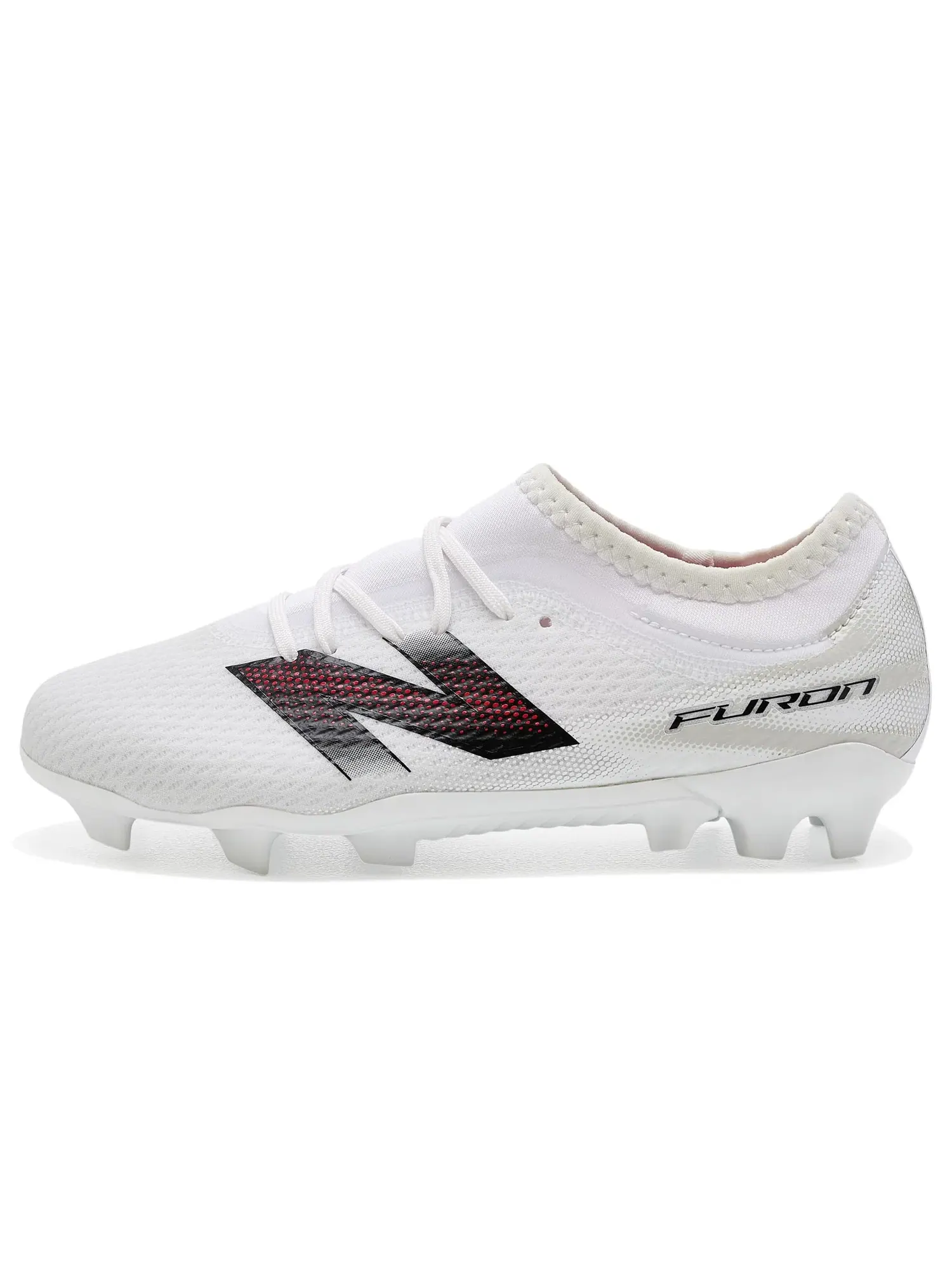 Бутсы Furon Team Junior Fg V9 (для маленьких и больших детей) New Balance Kids — изображение 4 из 4, белый/черный