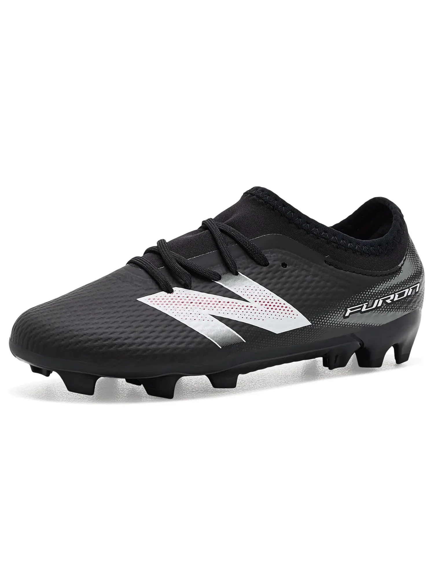 Бутсы Furon Team Junior Fg V9 (для маленьких и больших детей) New Balance Kids — изображение 1 из 4, черный/белый