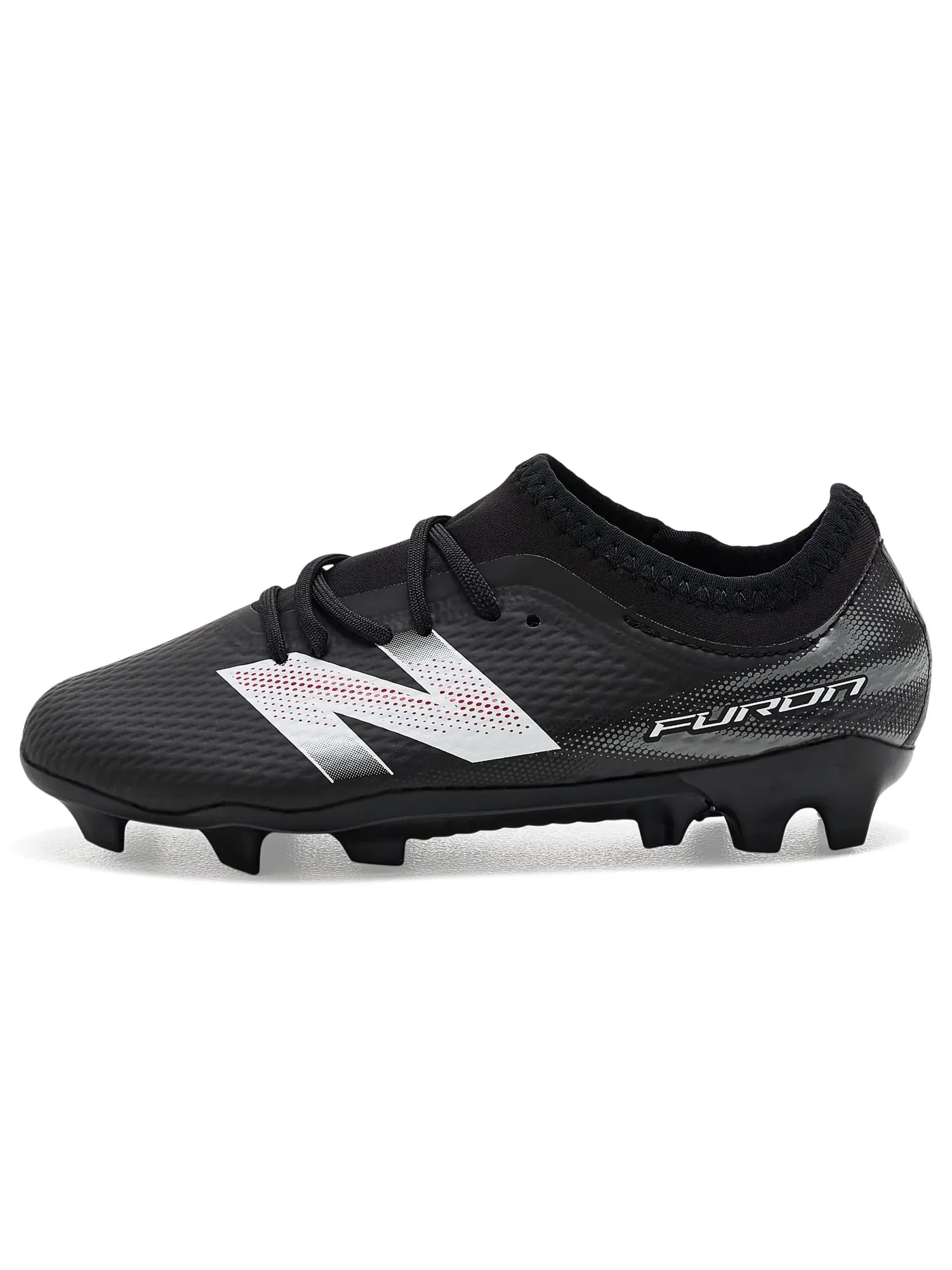Бутсы Furon Team Junior Fg V9 (для маленьких и больших детей) New Balance Kids — изображение 4 из 4, черный/белый