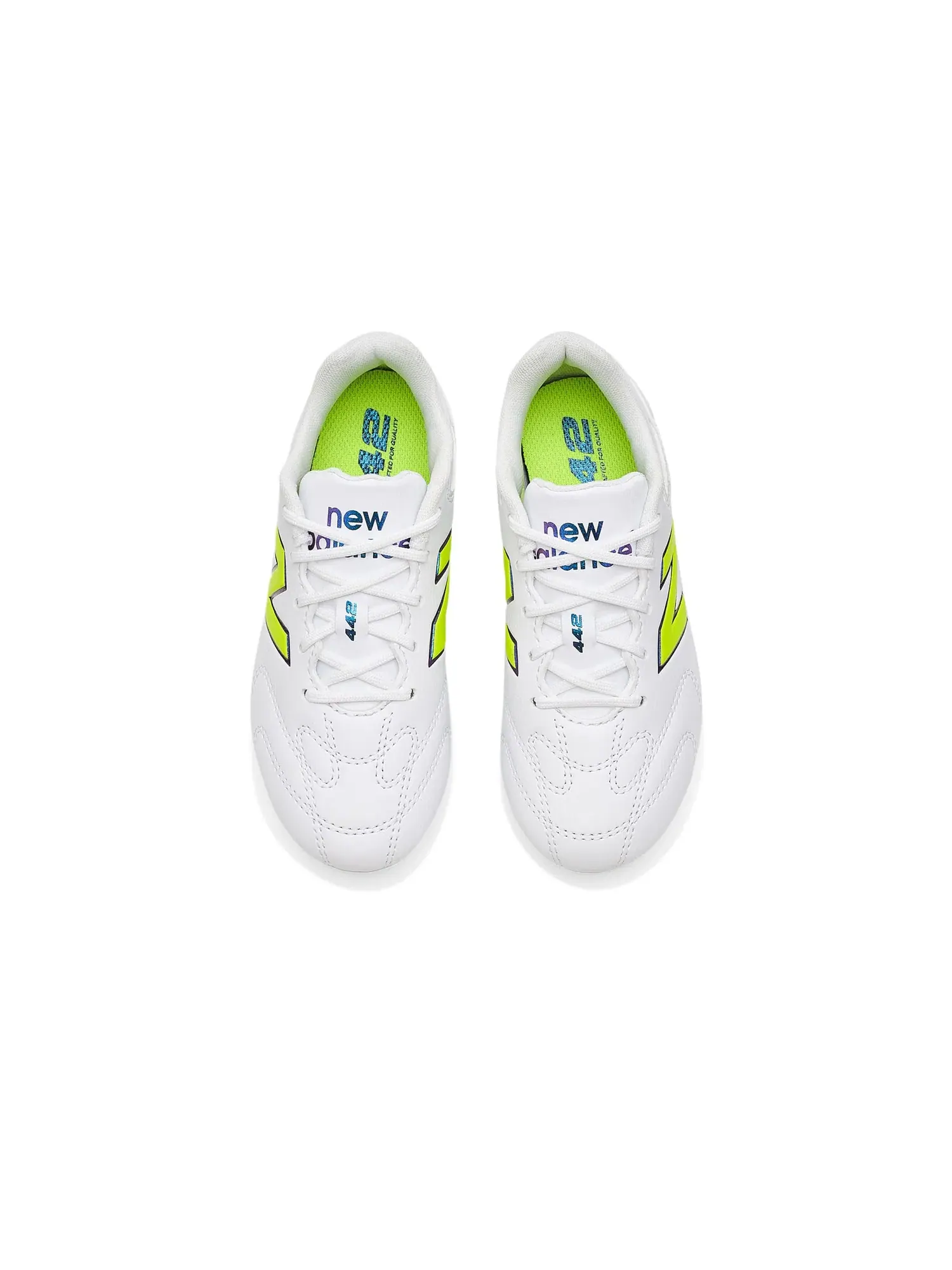 Бутсы 442 Team Junior Fg V3 (для маленьких и больших детей) New Balance Kids — изображение 2 из 4, белый/зеленый