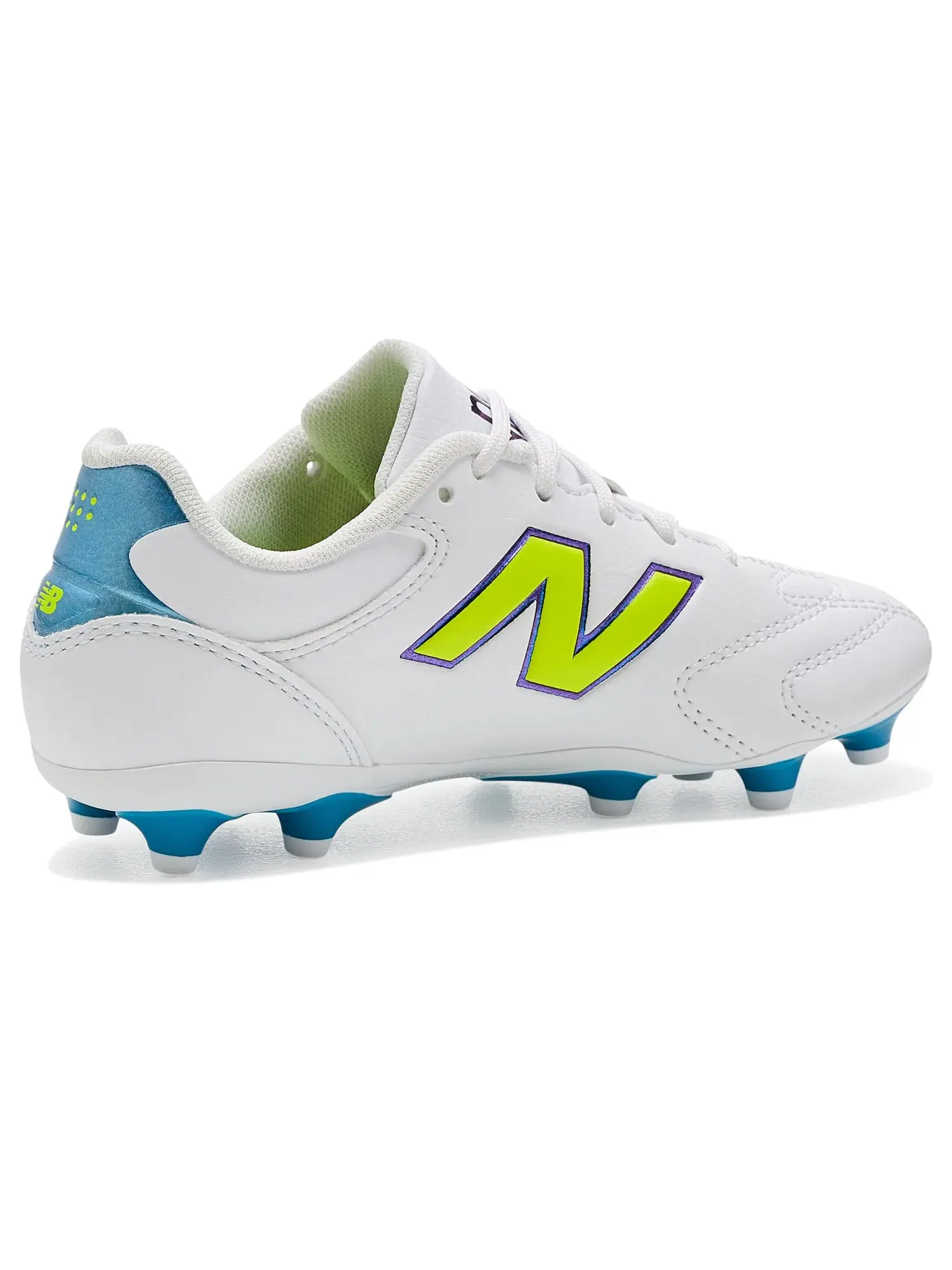 Бутсы 442 Team Junior Fg V3 (для маленьких и больших детей) New Balance Kids — изображение 3 из 4, белый/зеленый