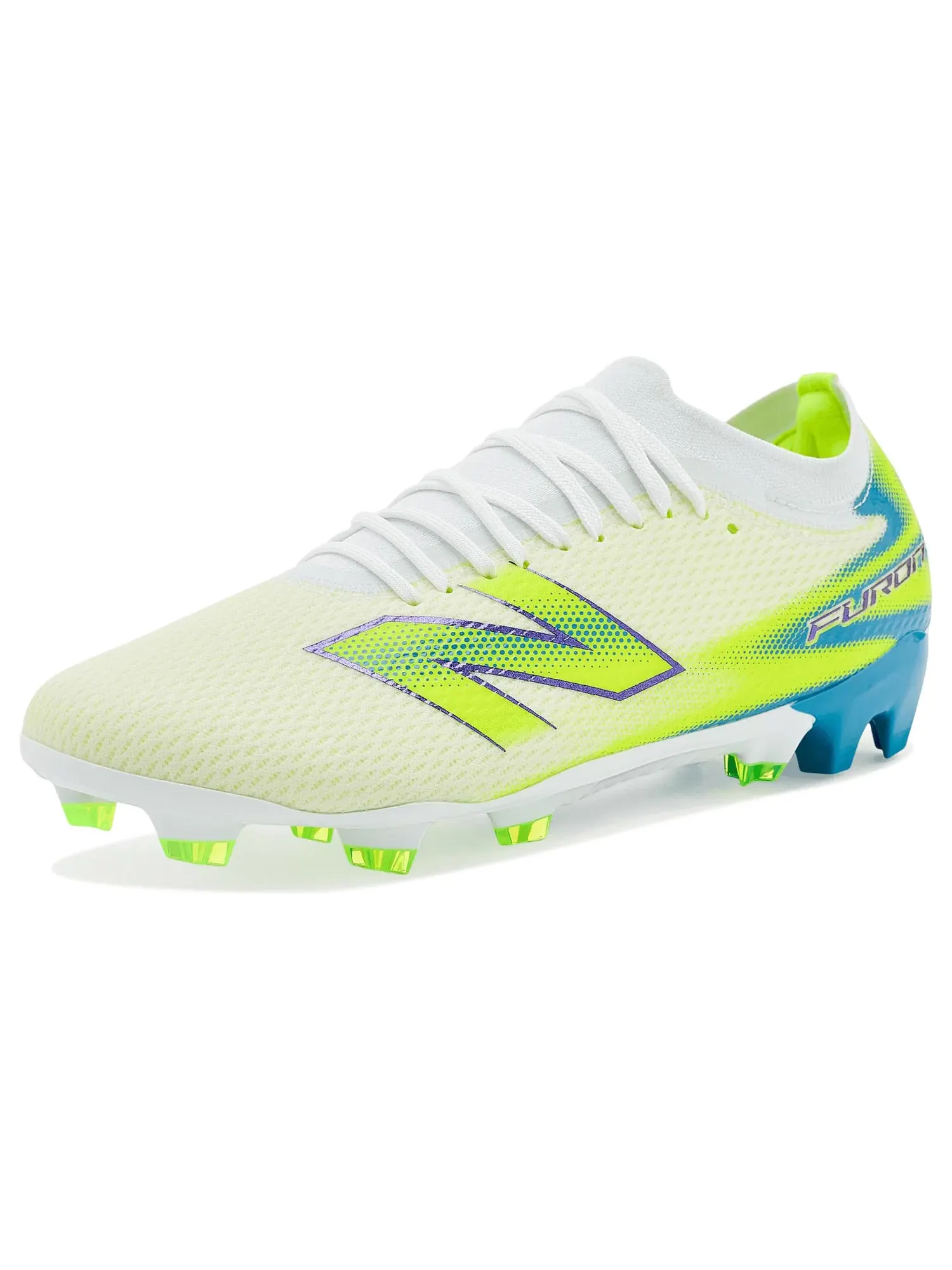 Бутсы Furon Team FG V9 New Balance — изображение 1 из 4, белый/зеленый