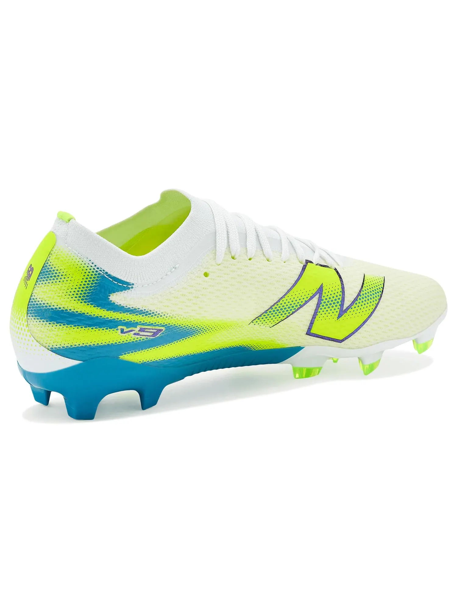 Бутсы Furon Team FG V9 New Balance — изображение 3 из 4, белый/зеленый