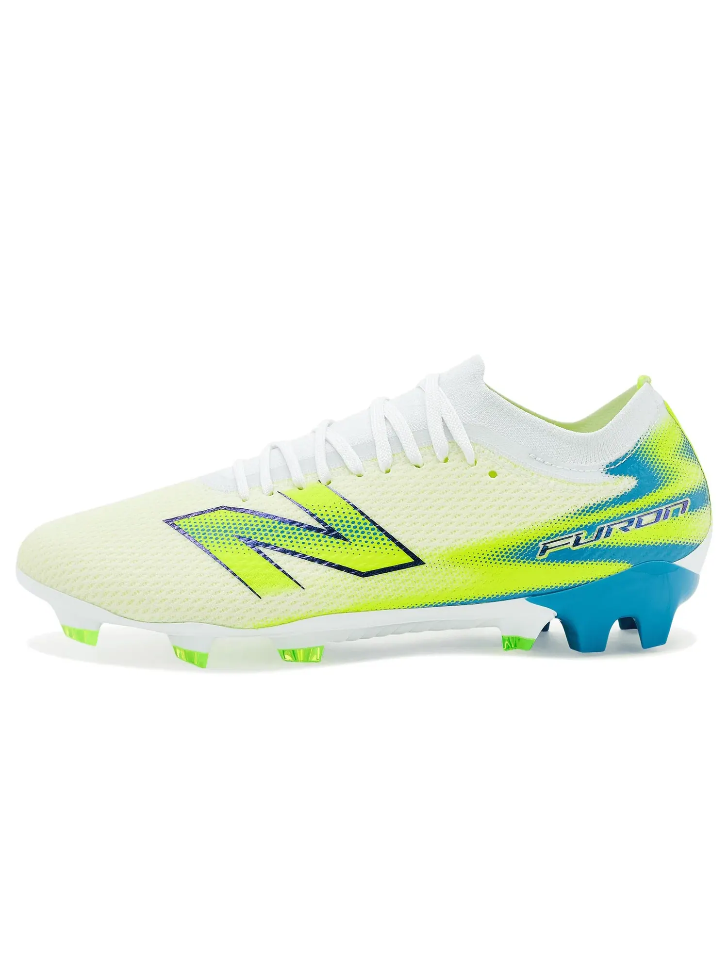 Бутсы Furon Team FG V9 New Balance — изображение 4 из 4, белый/зеленый