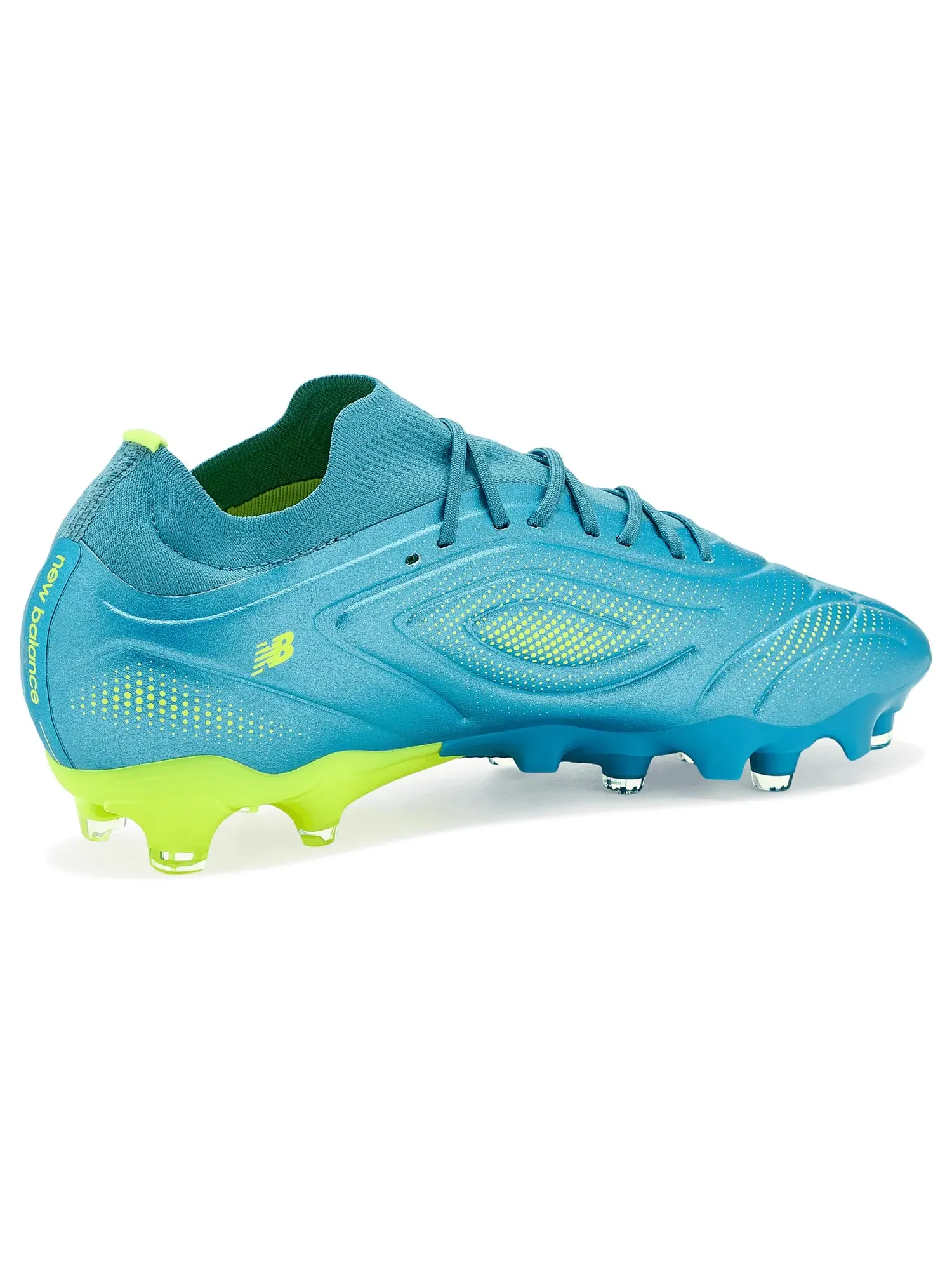 Бутсы Tekela Team Low Laced FG V5 New Balance — изображение 3 из 4, металлик синий/зеленый