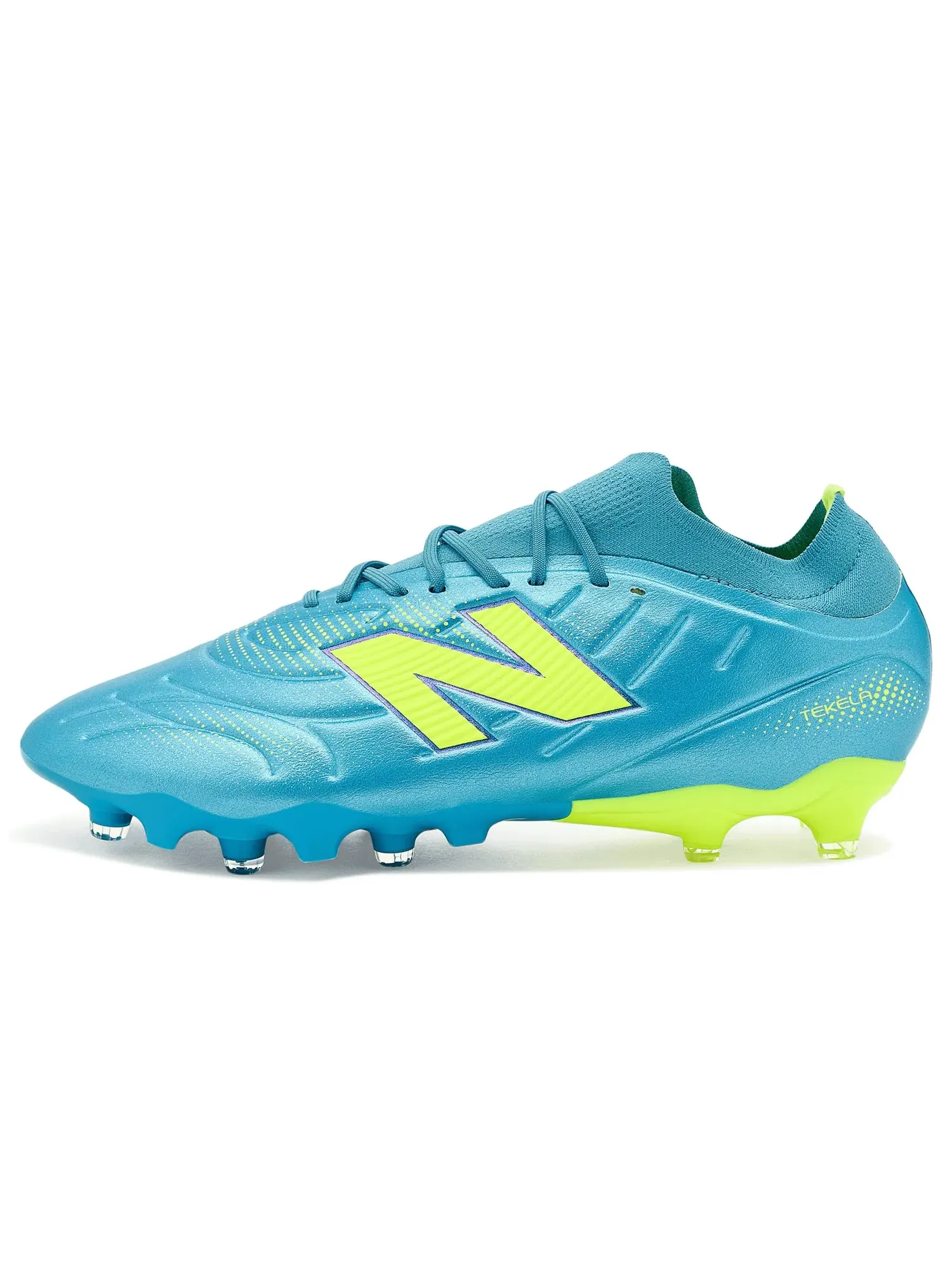 Бутсы Tekela Team Low Laced FG V5 New Balance — изображение 4 из 4, металлик синий/зеленый