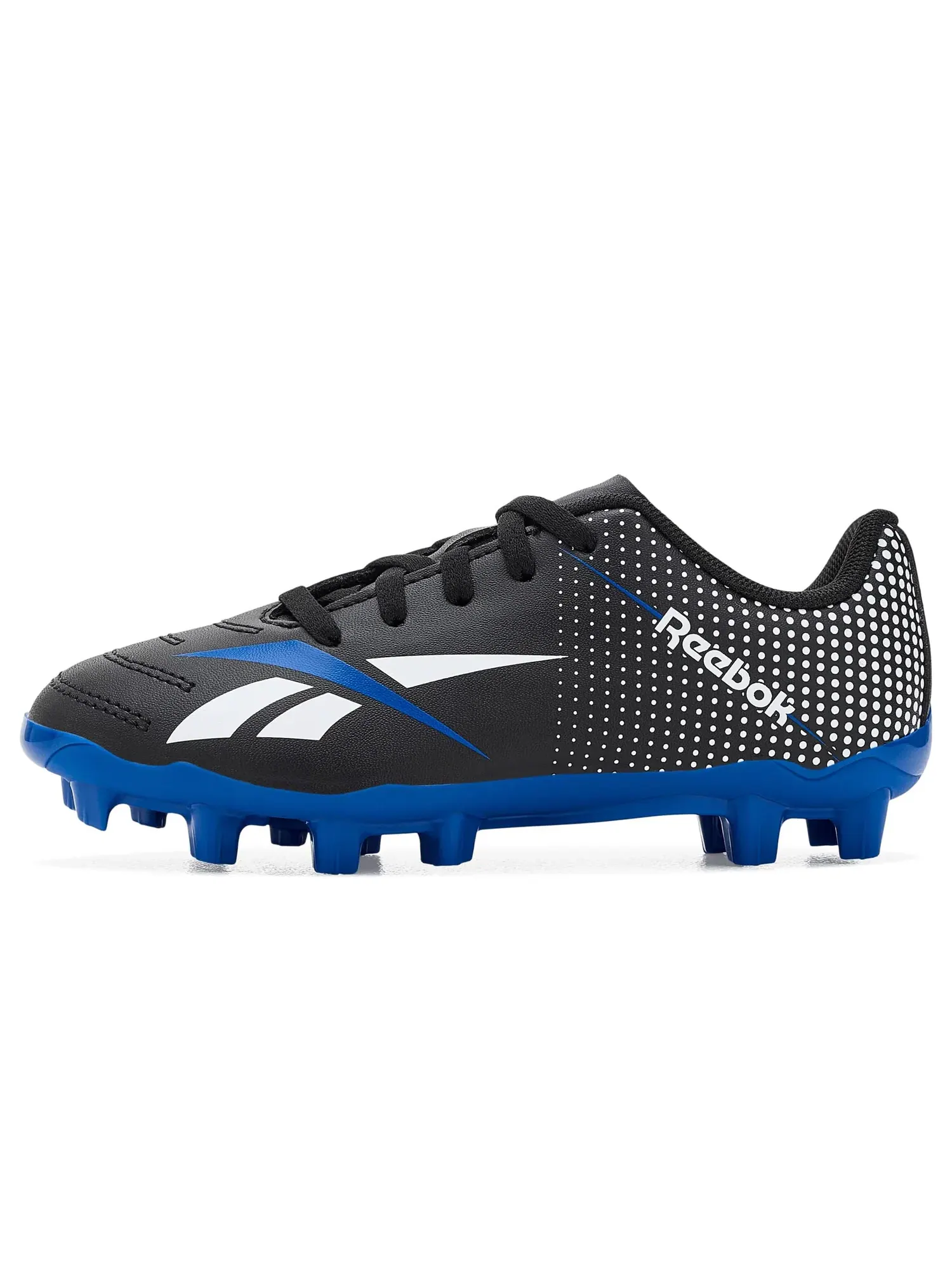 Бутсы Strike MG Soccer Cleat (для маленьких и больших детей) Reebok Kids — изображение 4 из 4, черный/белый/синий