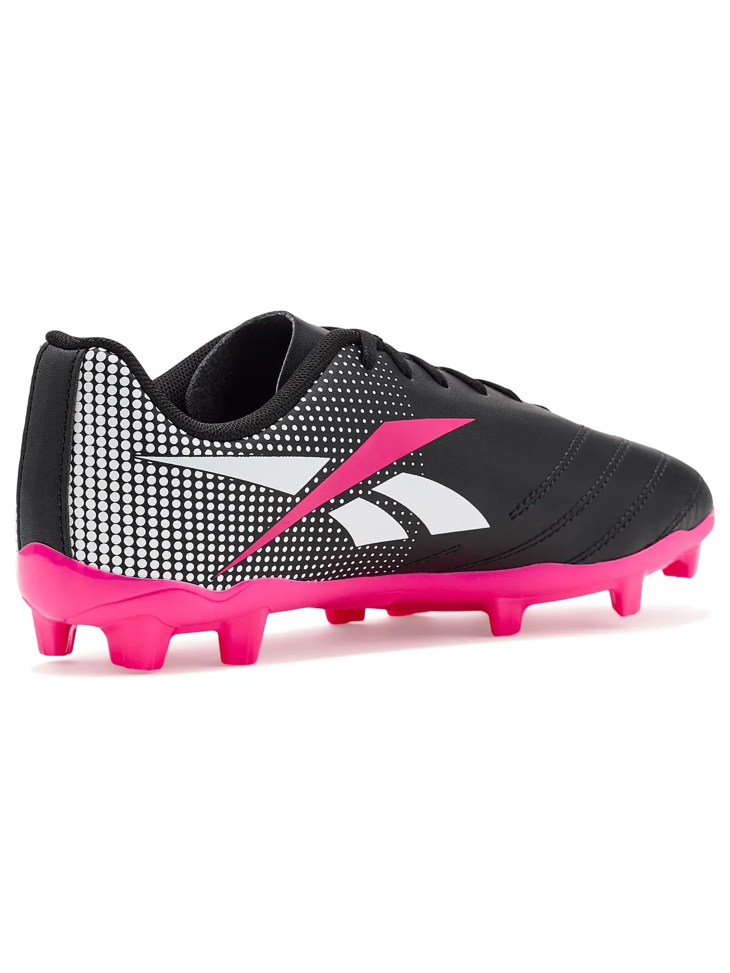 Бутсы Strike MG Soccer Cleat (для маленьких и больших детей) Reebok Kids — изображение 3 из 4, черный/белый/розовый
