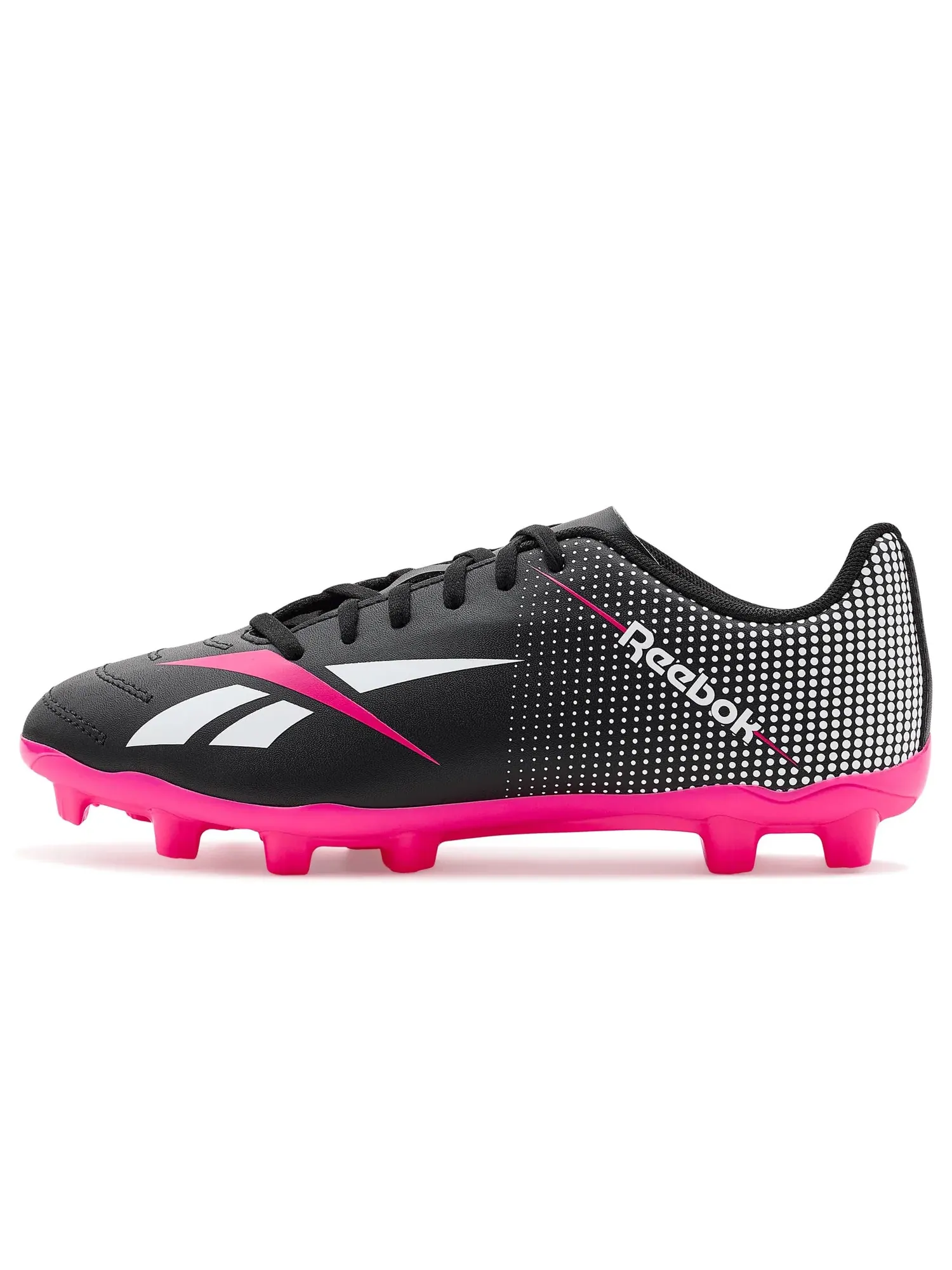 Бутсы Strike MG Soccer Cleat (для маленьких и больших детей) Reebok Kids — изображение 4 из 4, черный/белый/розовый
