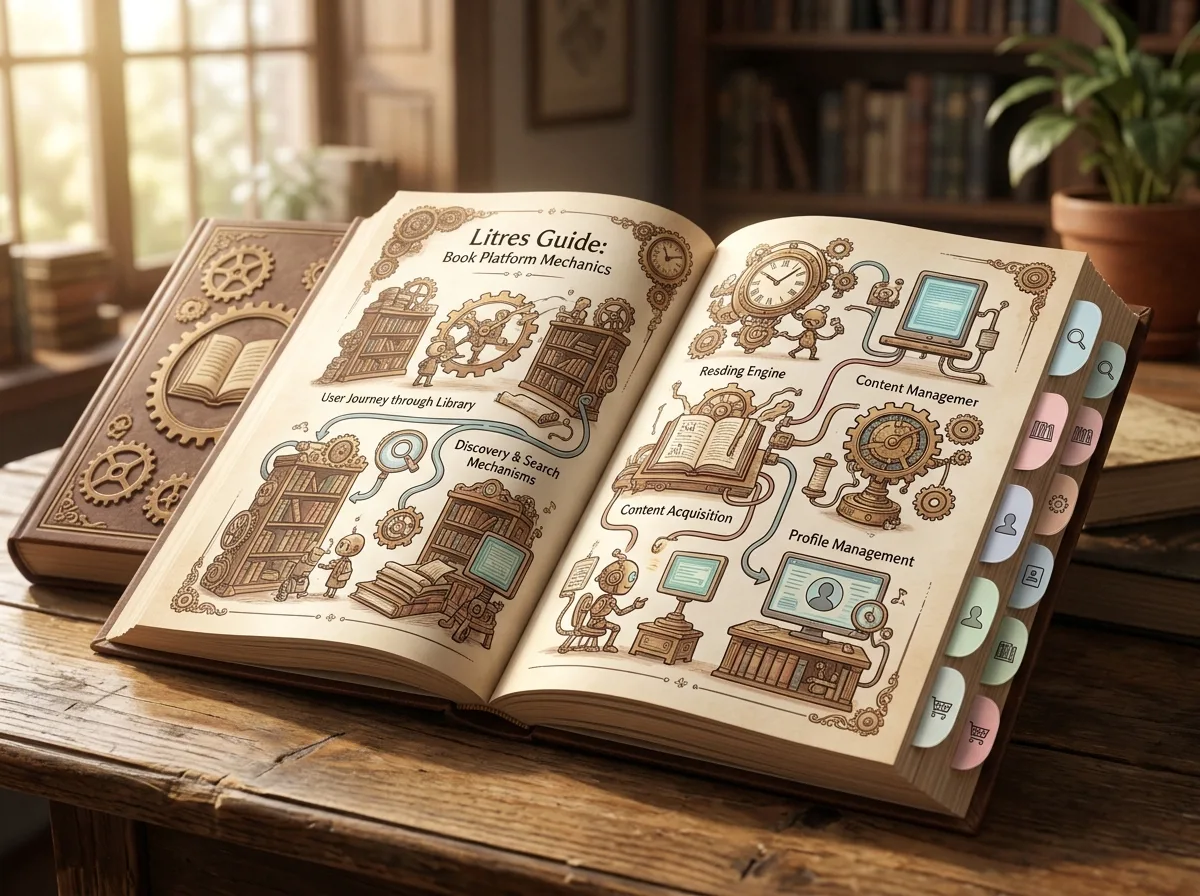 Интерфейс Литрес с карточкой книги