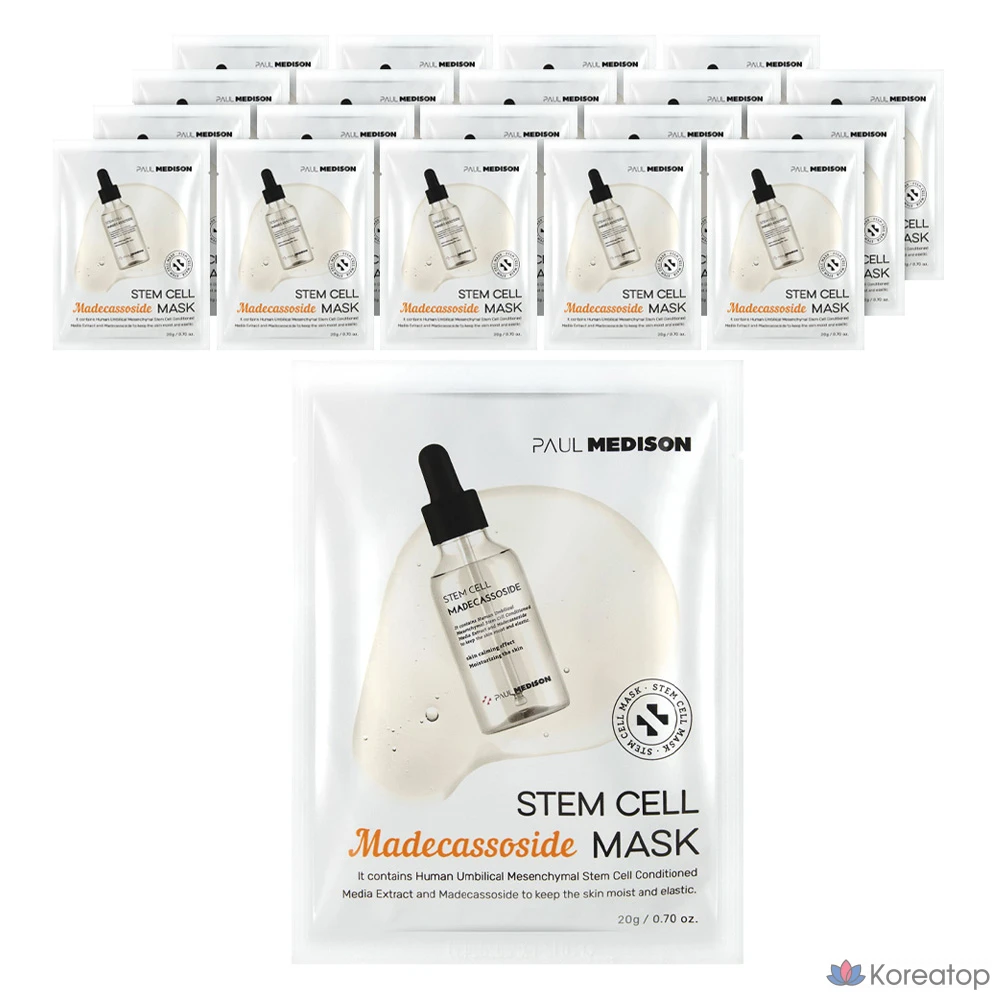 Тканевая маска для лица PAUL MEDISON Stem Cell Madecassoside Mask, 20 шт.