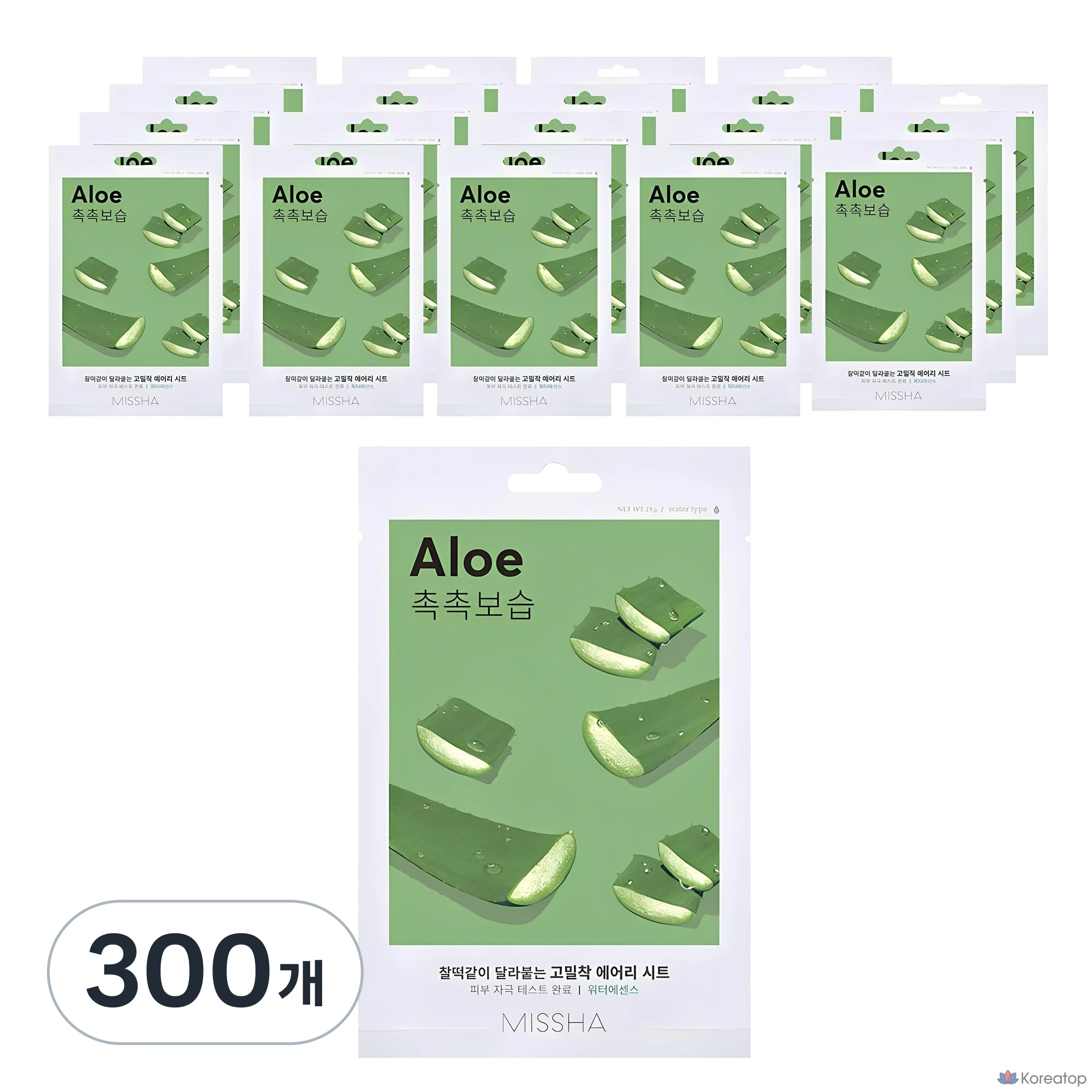 Тканевая маска для лица Missha Airy Fit Sheet Mask Aloe, 300 шт.