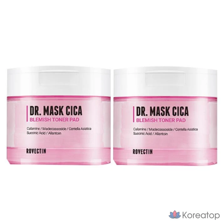 Тонер-пэды Rovectin Doctor Mask Cica Blemish Toner Pad, 140 шт.