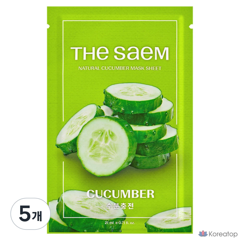 Тканевая маска для лица The Saem Cucumber Mask Sheet, 5 шт.