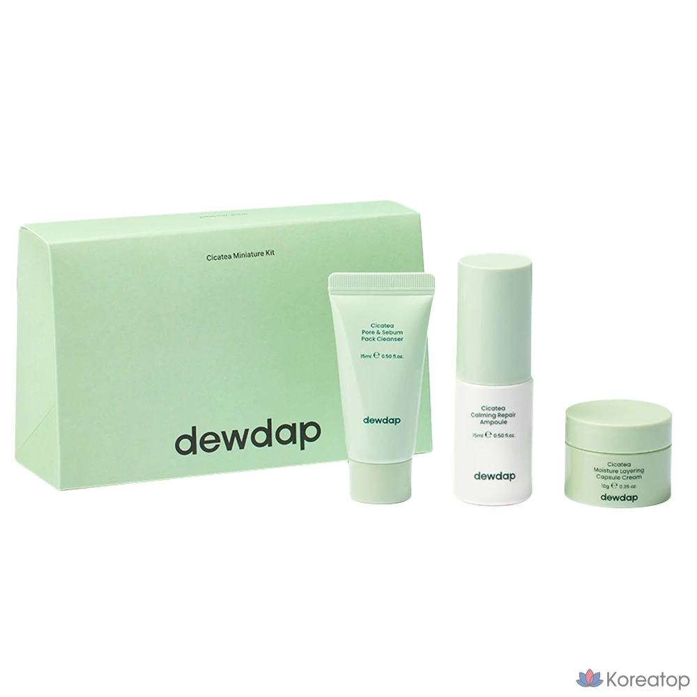 Набор для ухода dewdap Travel Skincare Set Moisture Soothing (Pack Cleanser + Ampoule + Cream), 1 шт.